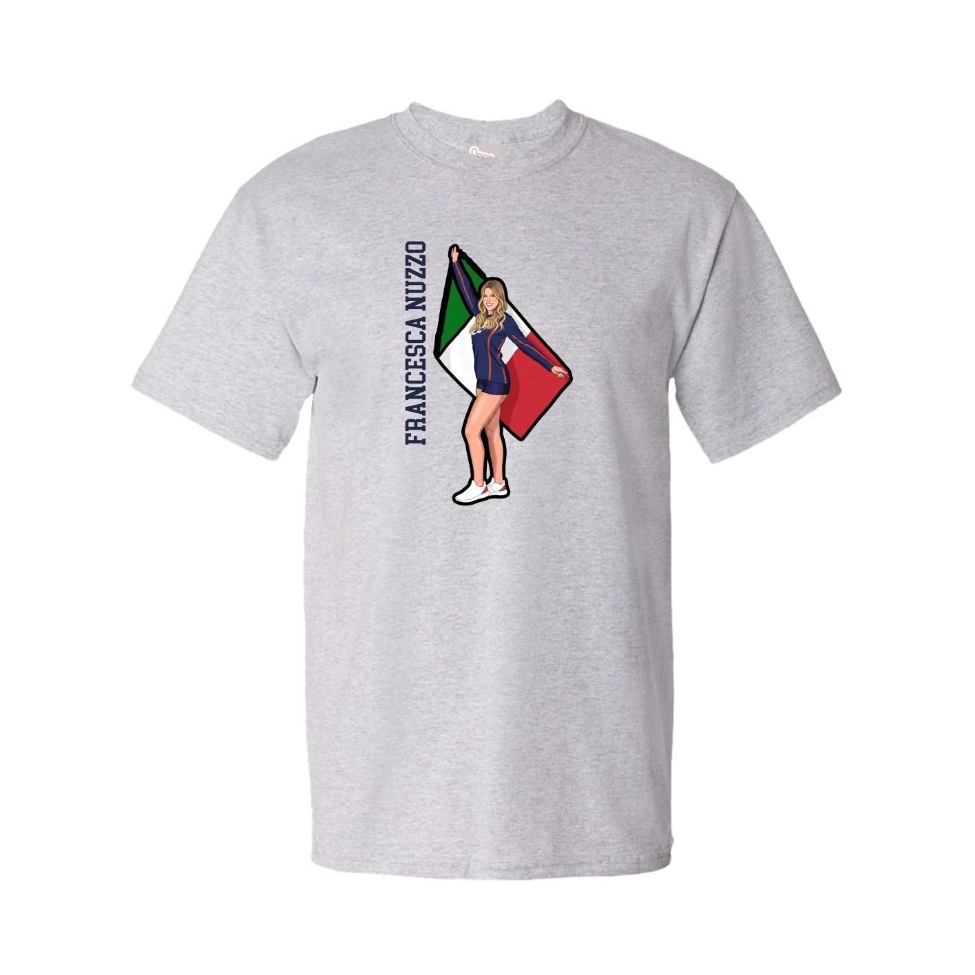 Youth Tee — Name Vertical in Grey