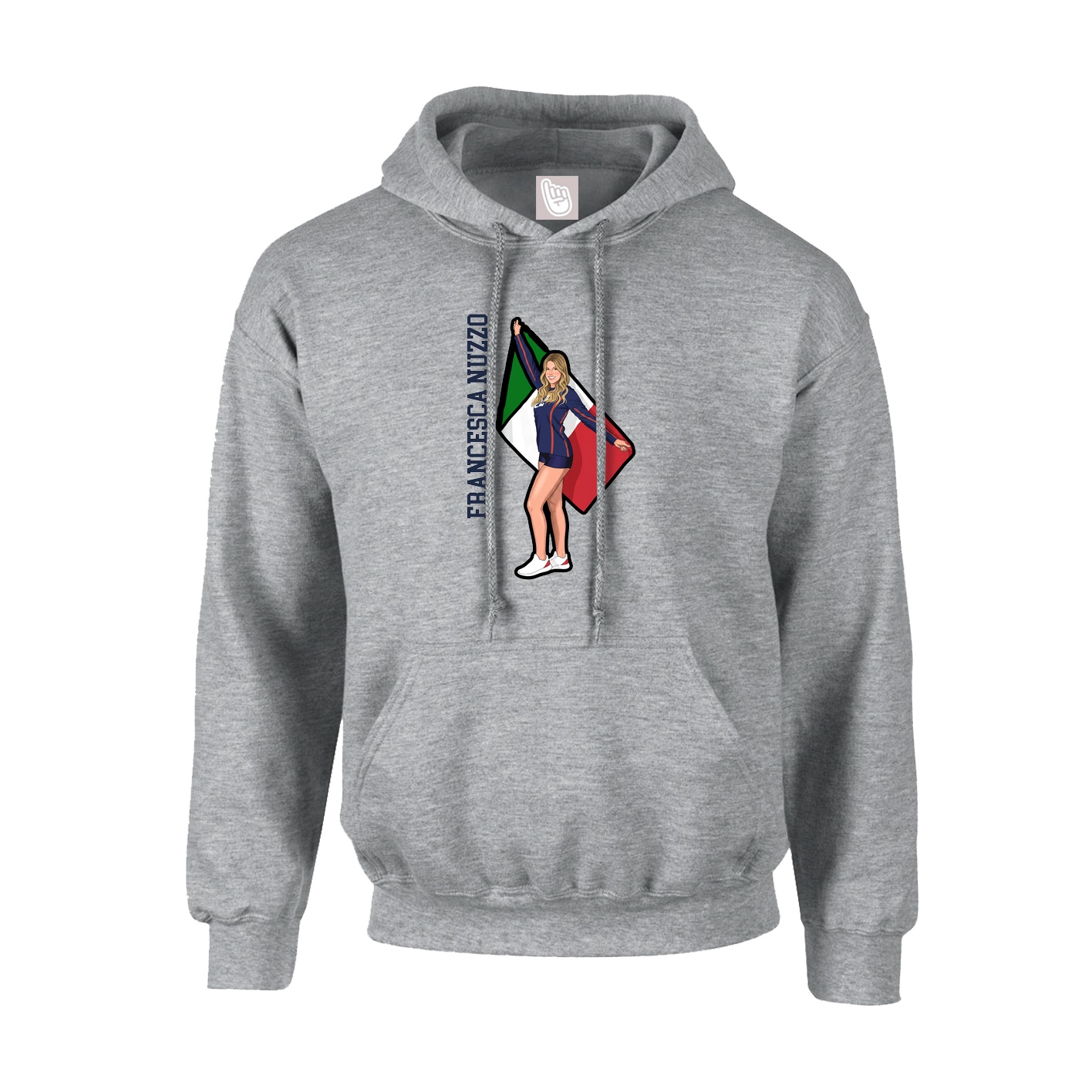 Youth Hoodie — Name Vertical in Grey