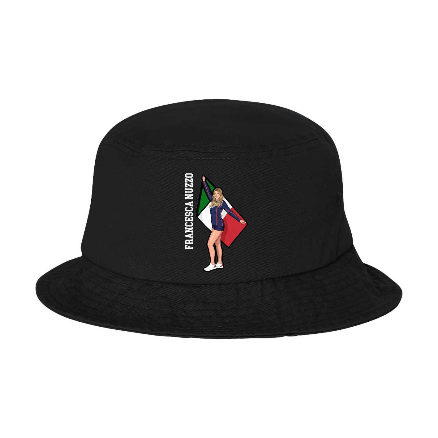 Bucket Cap — Name Vertical in Black