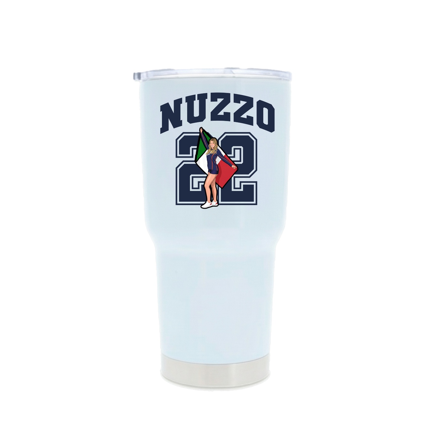 30oz Stainless Steel Tumbler — Number in White