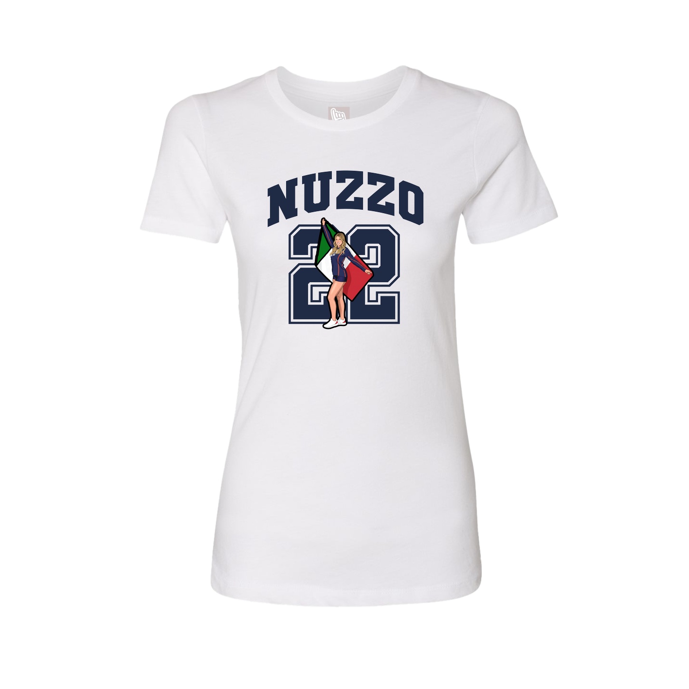 Fitted Women's Tee — Number in White