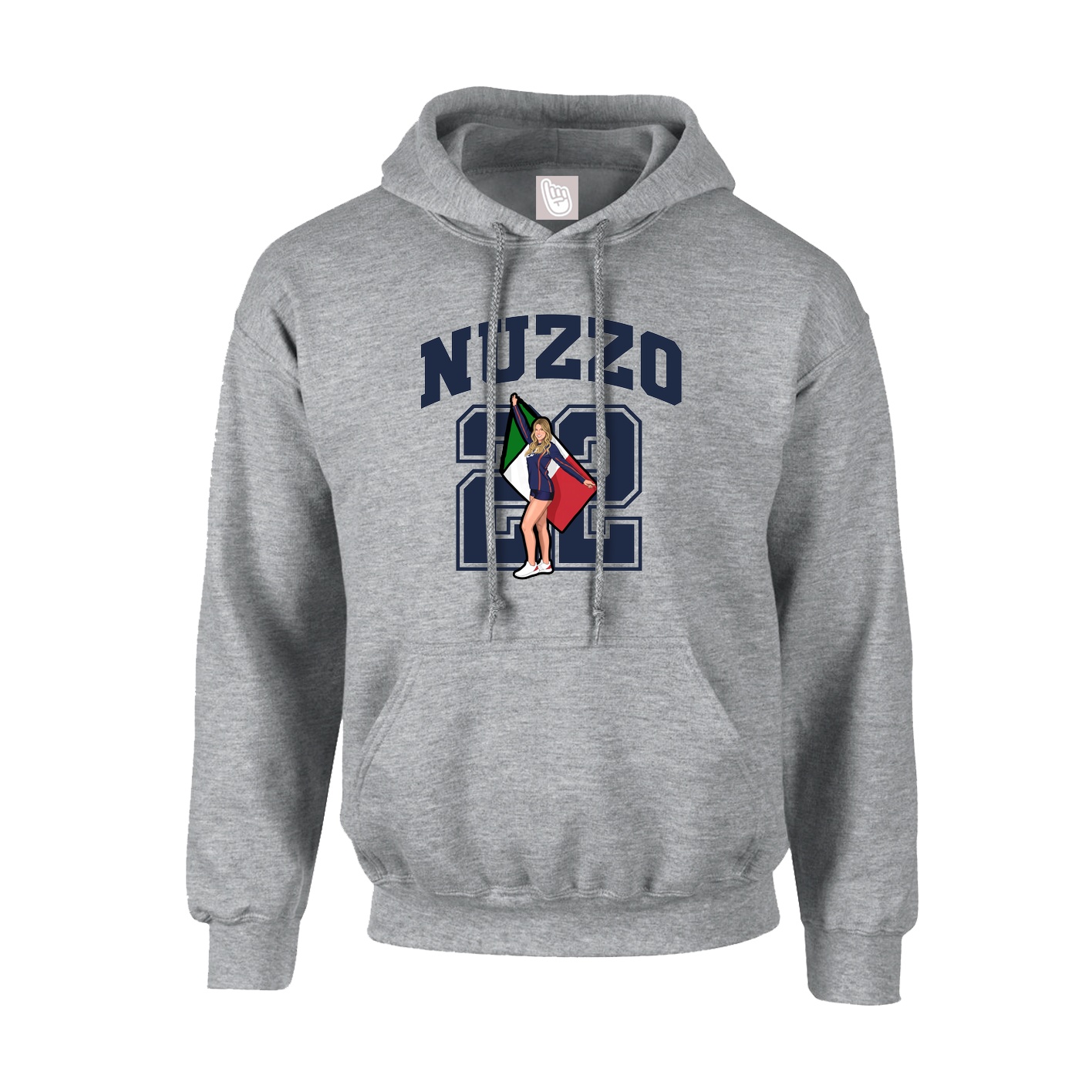 Hoodie — Number in Grey