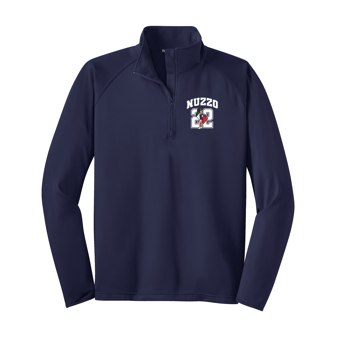 Q-Zip Pullover — Number in Navy