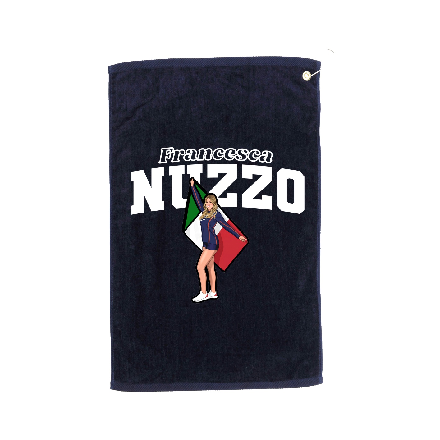 Golf Towel — Name Arch in Navy