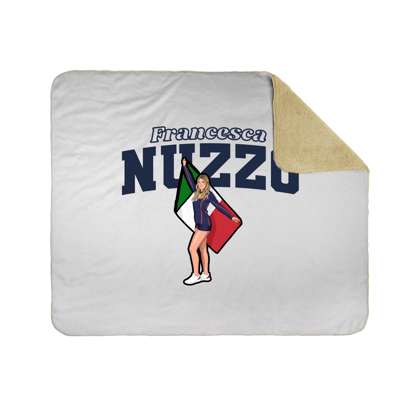 Throw Blanket — Name Arch in White