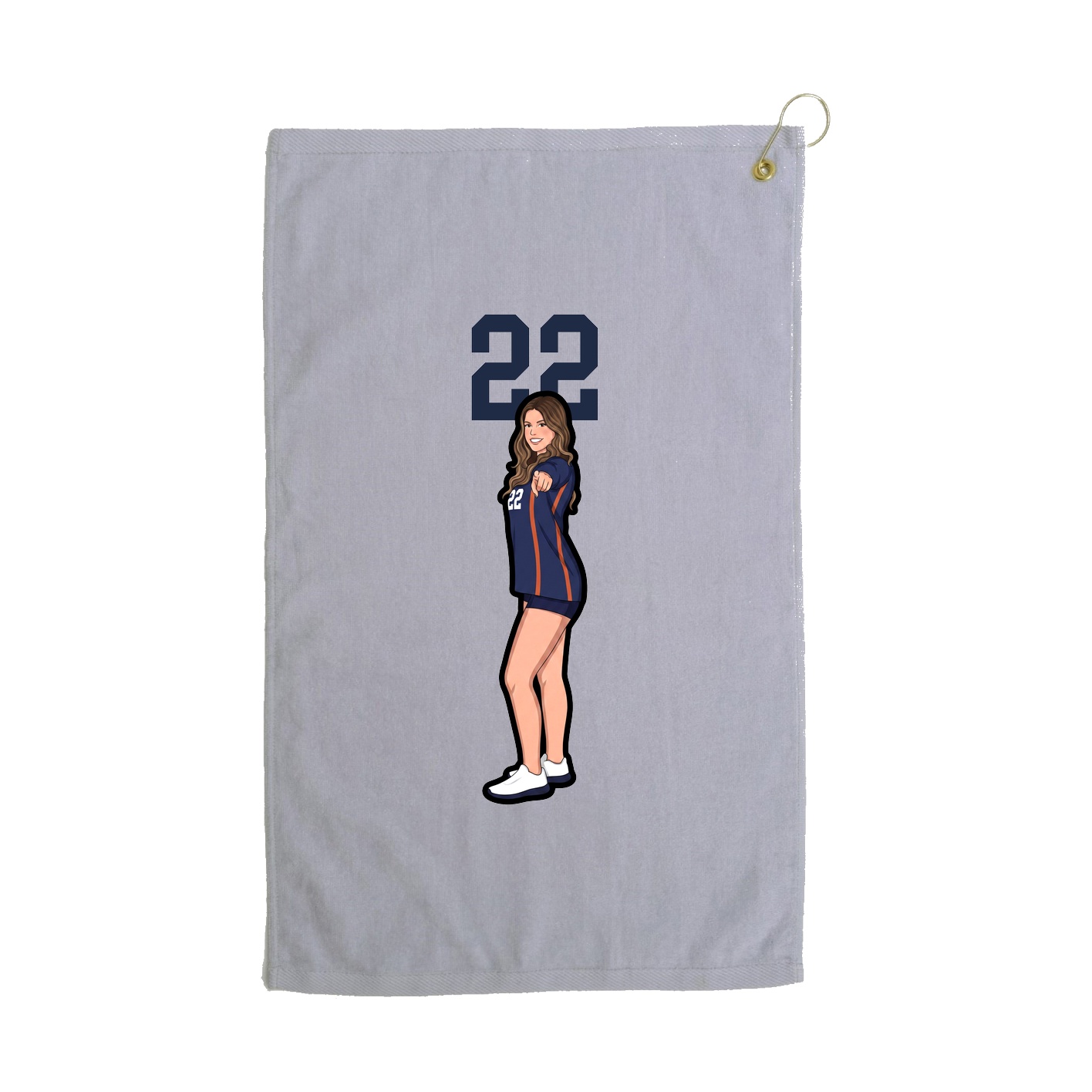 Golf Towel — Number Top in Grey