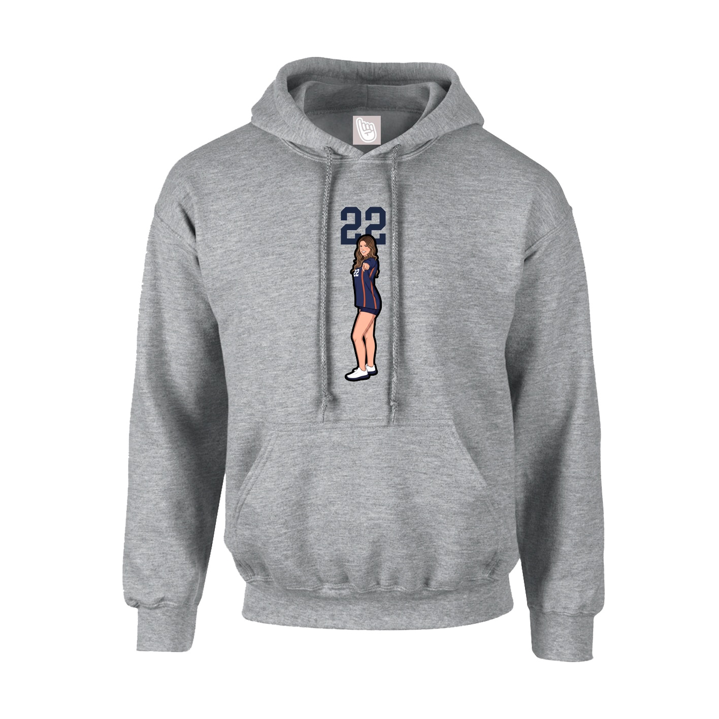Hoodie — Number Top in Grey