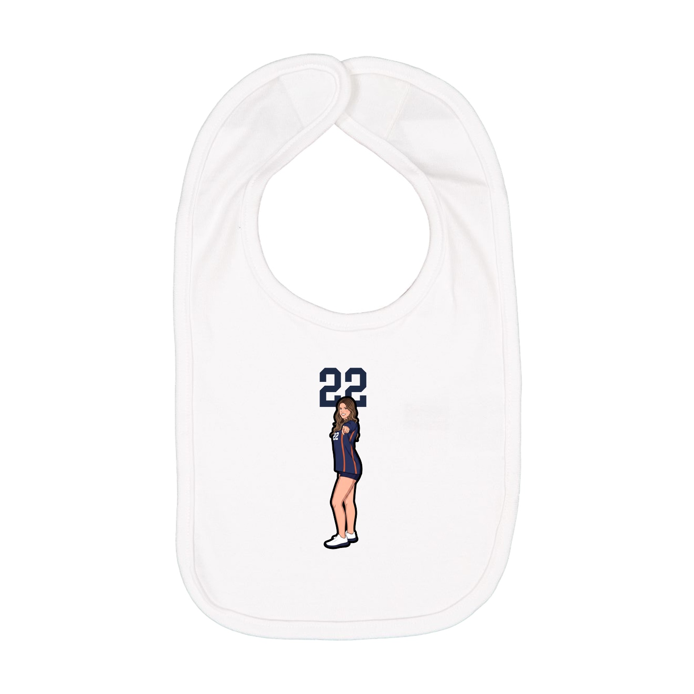 Infant Bib — Number Top in White