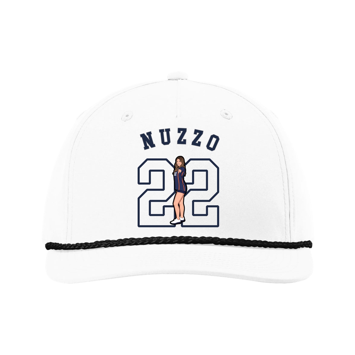 Five-Panel Classic Rope Cap — Shirsey Arch in White