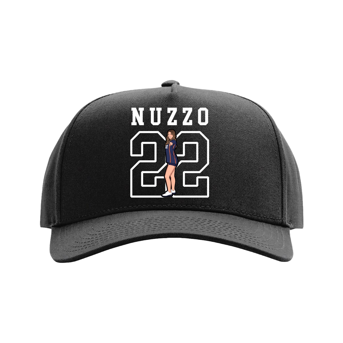 Full Fabric Five-Panel Champ Cap — Shirsey in Black