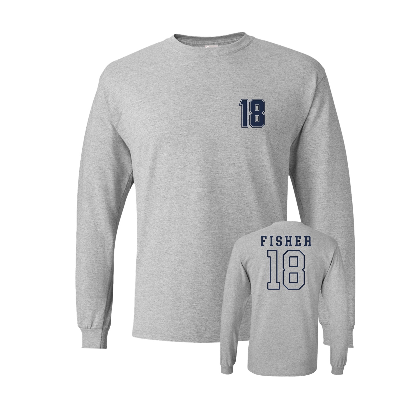 Long Sleeve Tee — Chest Back in Grey