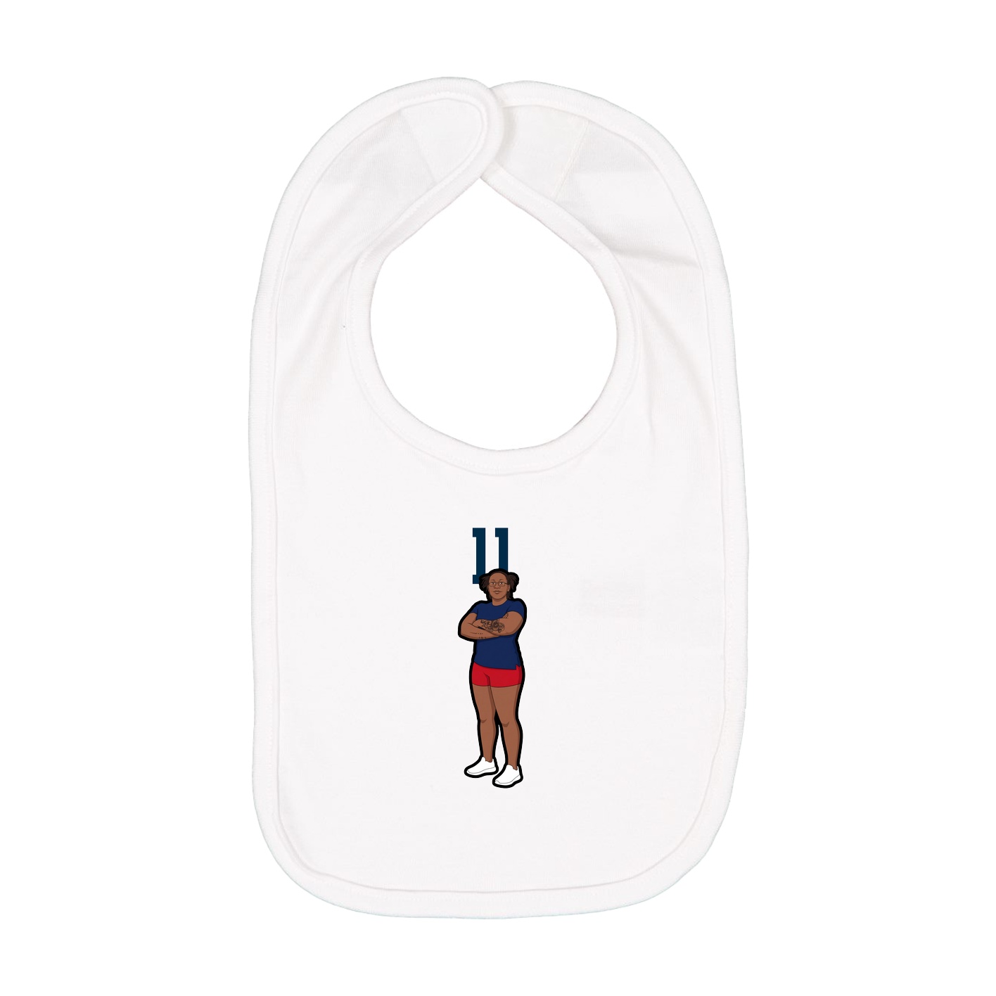 Infant Bib — Number Top in White