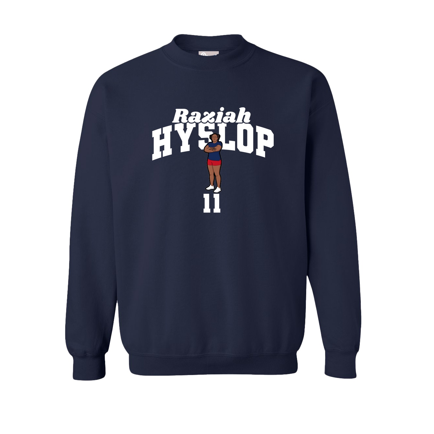 Fleece Crew — Signature Arch in Navy