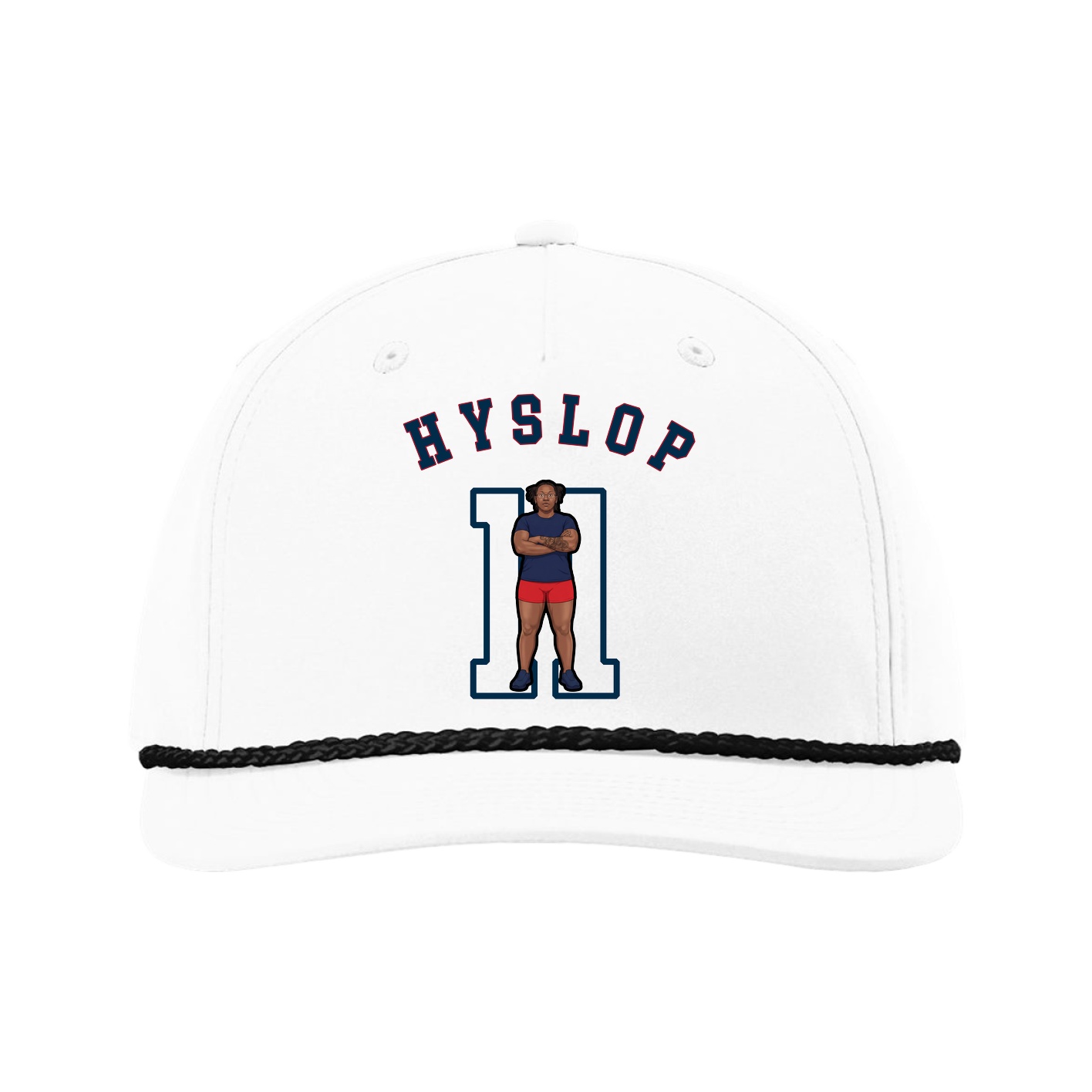 Five-Panel Classic Rope Cap — Shirsey Arch in White