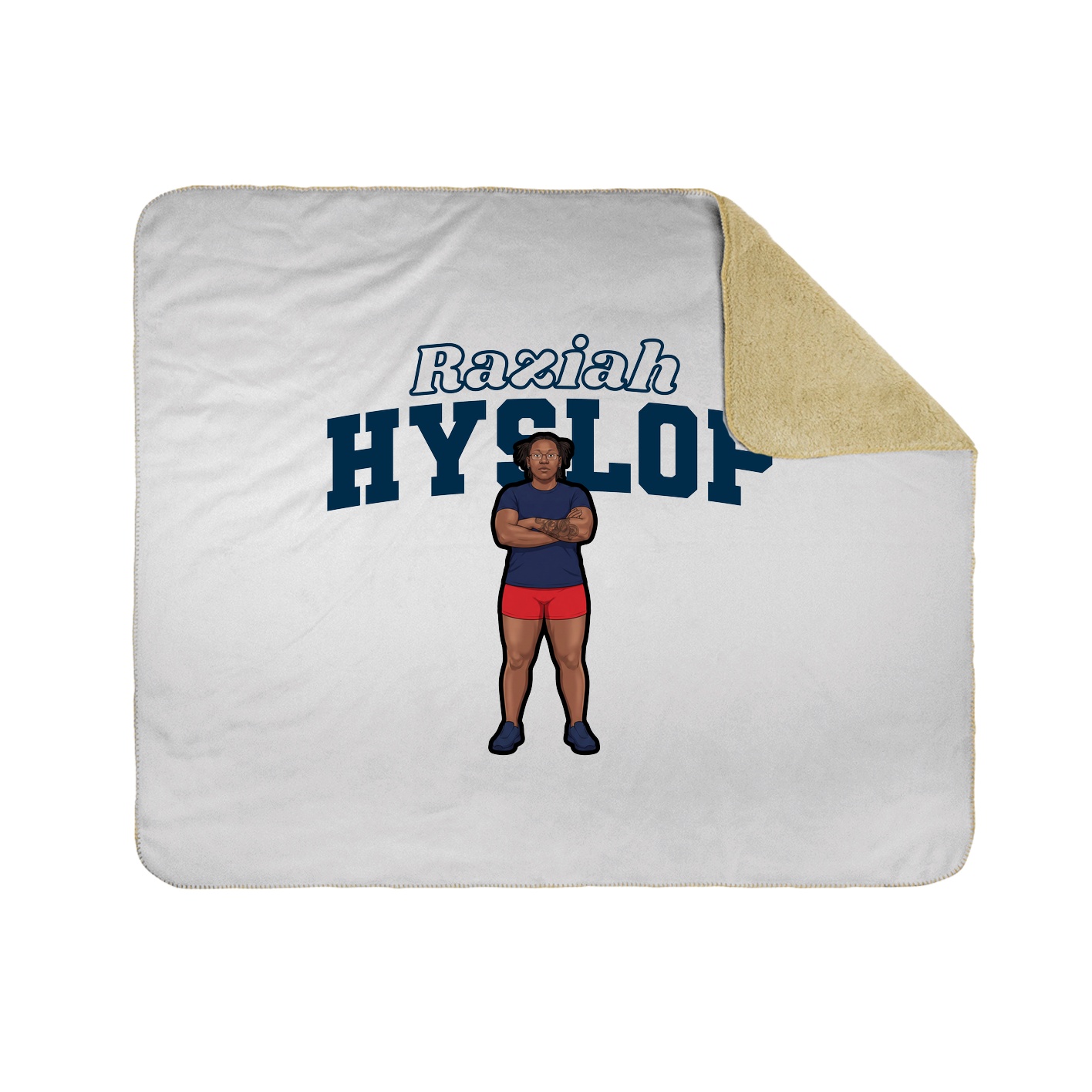 Throw Blanket — Name Arch in White