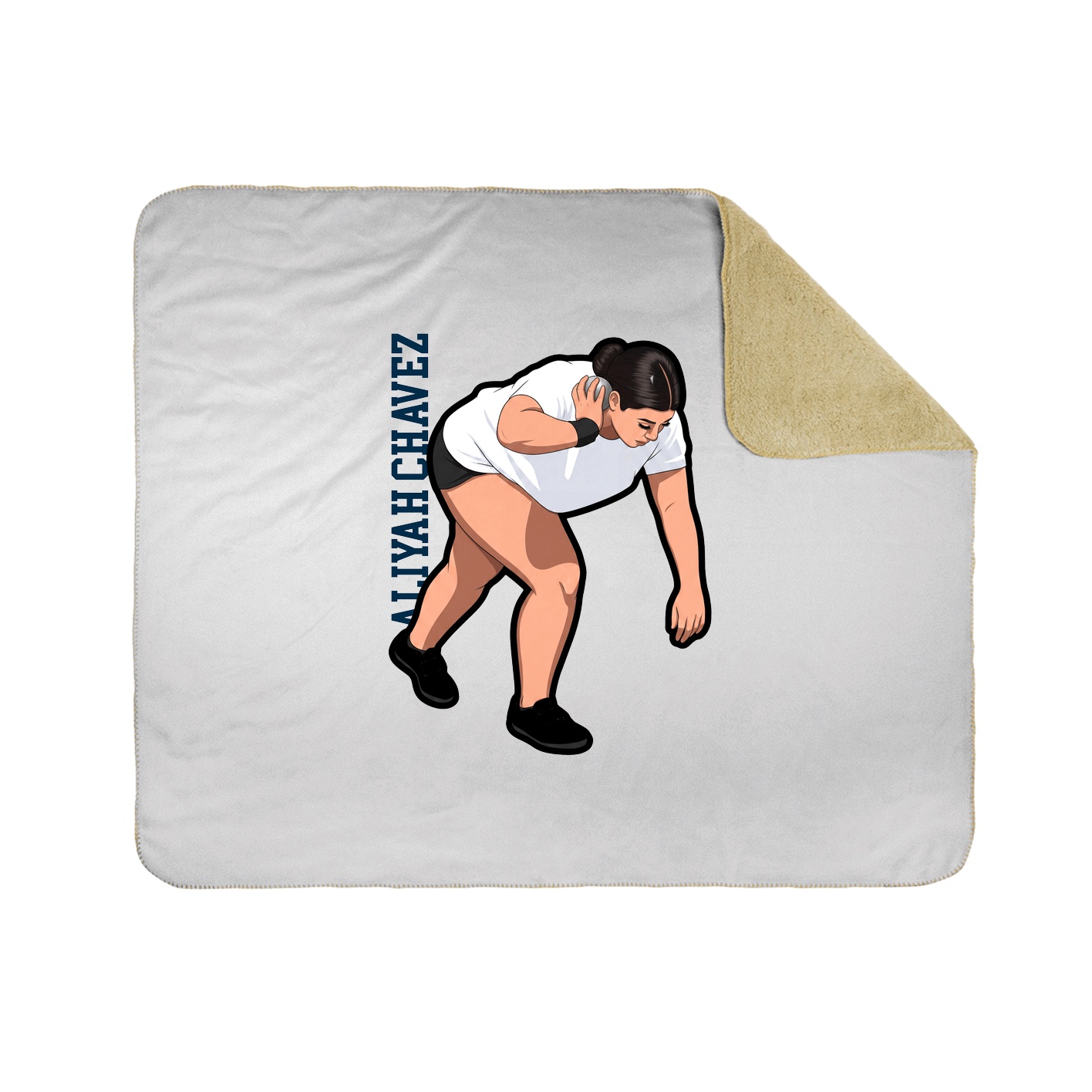 Throw Blanket — Name Vertical in White