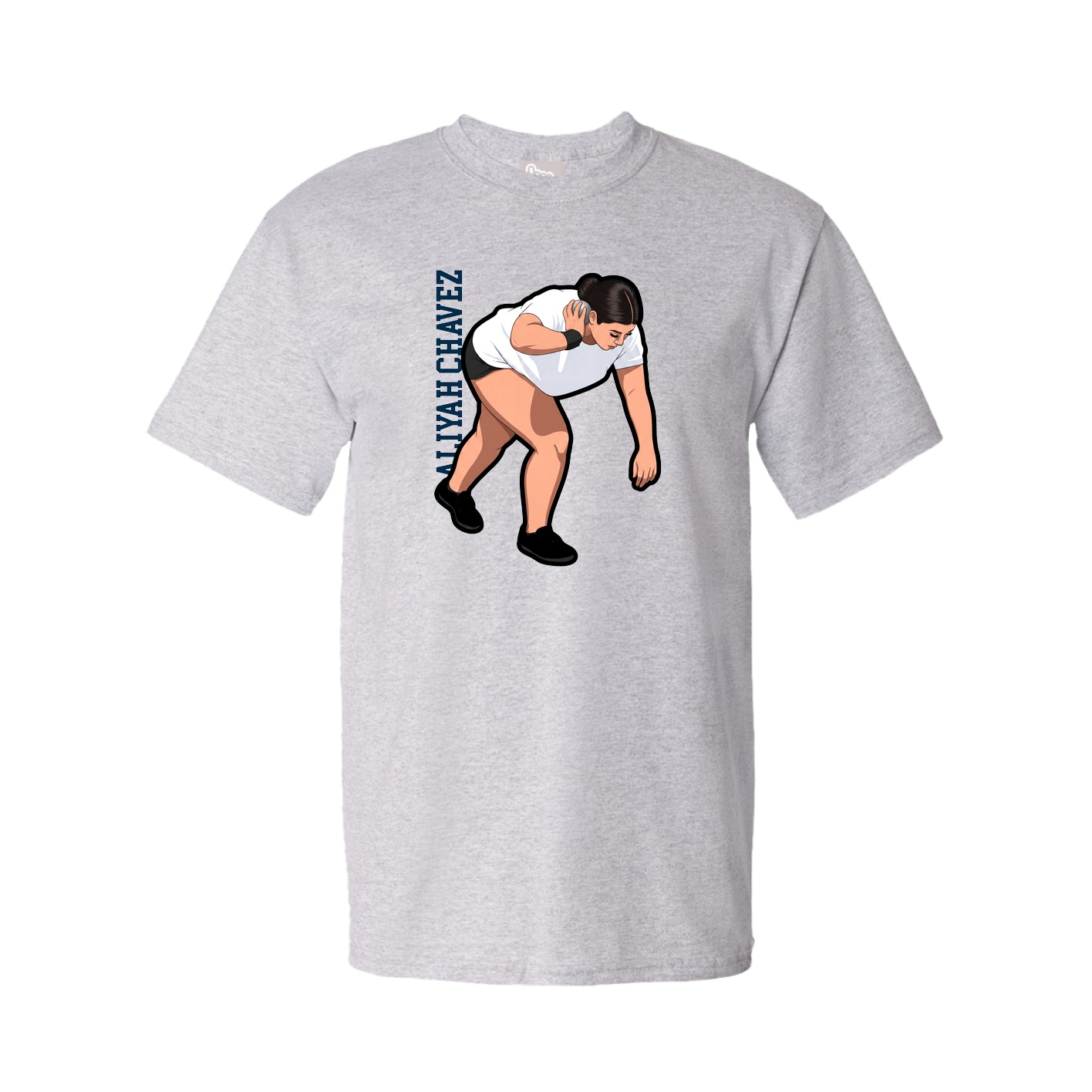 Youth Tee — Name Vertical in Grey