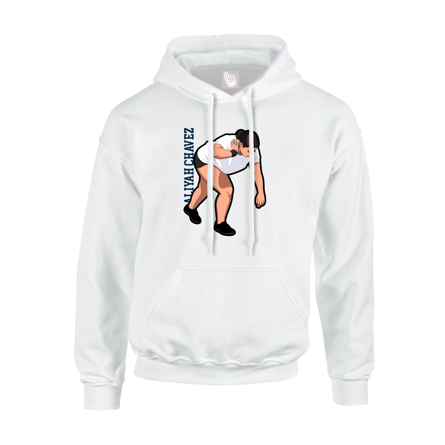Hoodie — Name Vertical in White