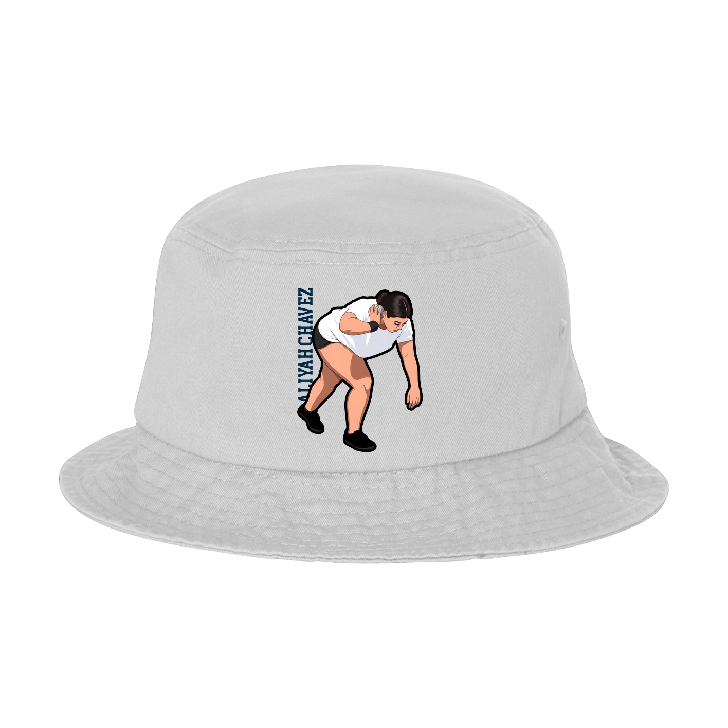 Bucket Cap — Name Vertical in White