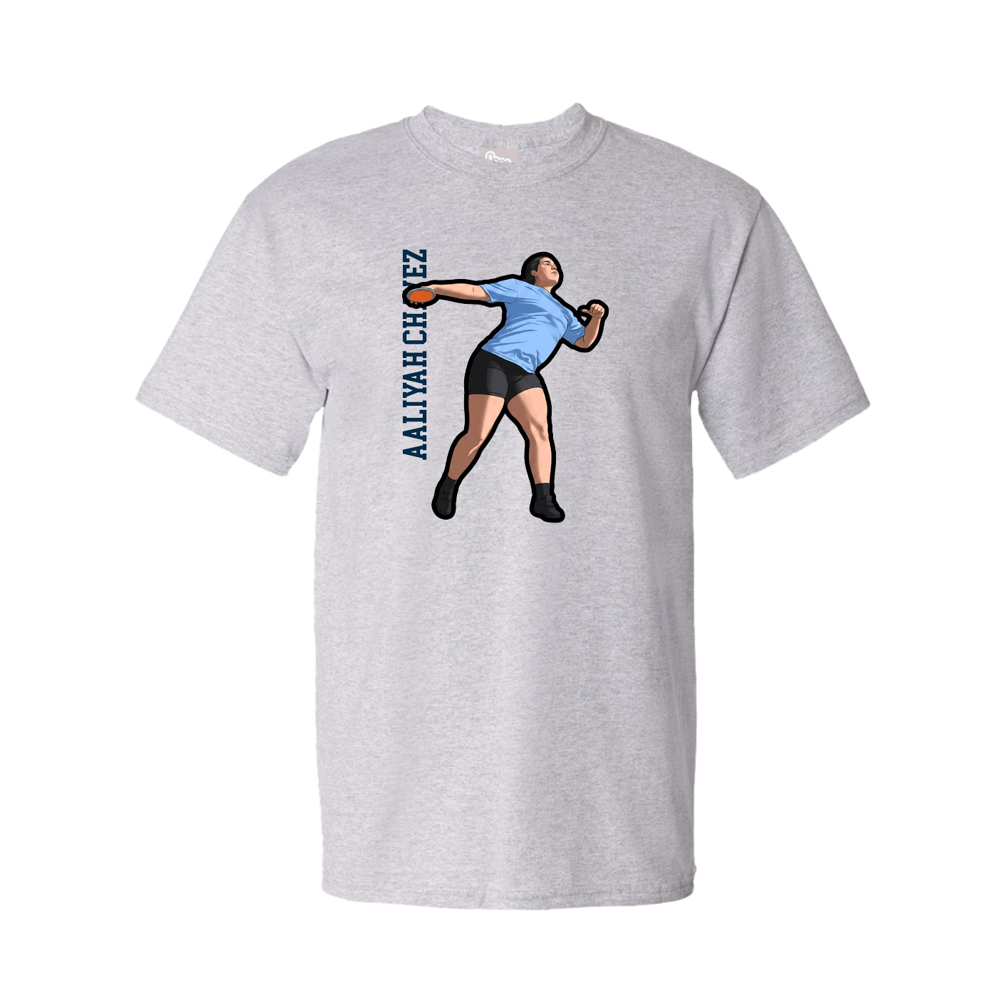 Youth Tee — Name Vertical in Grey