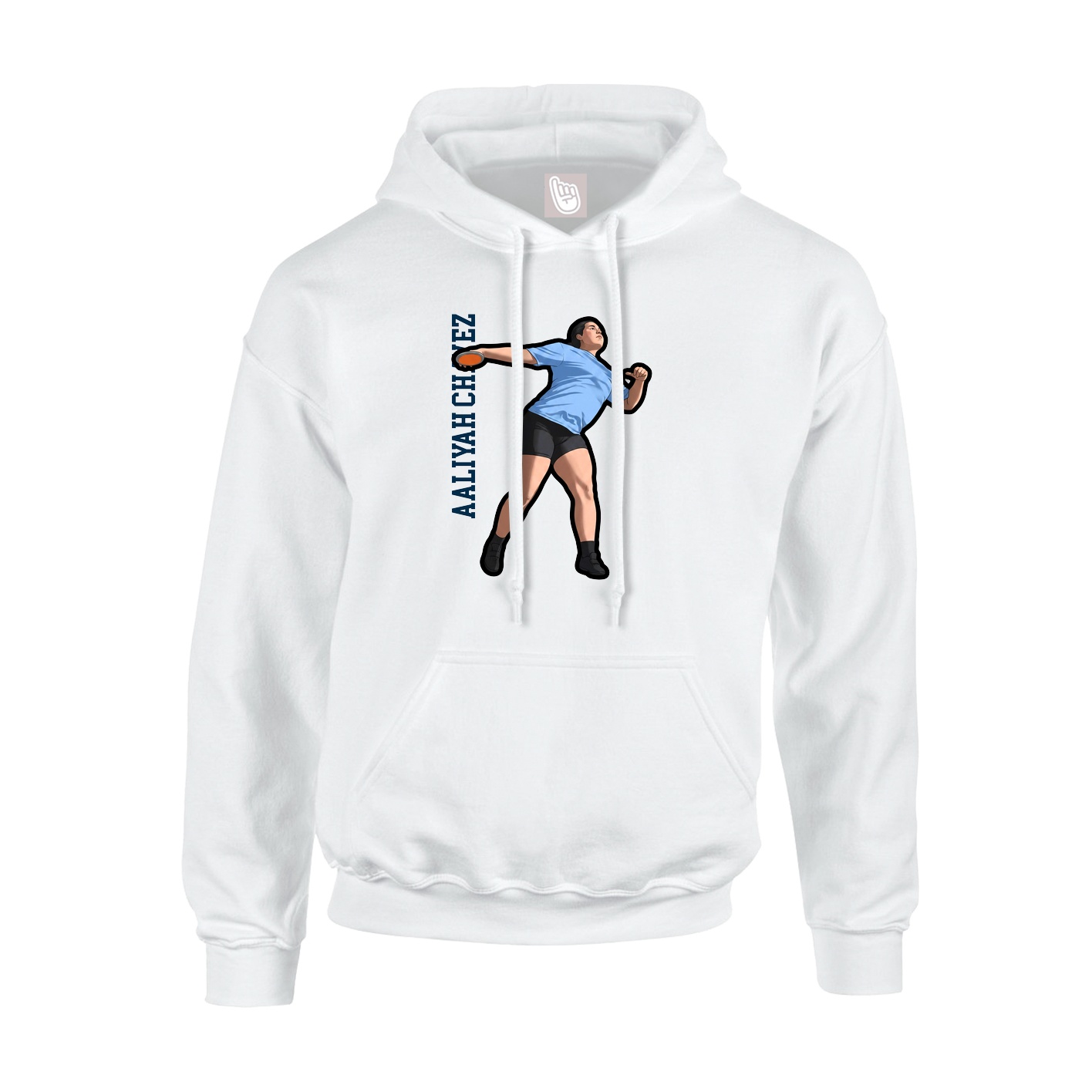 Hoodie — Name Vertical in White