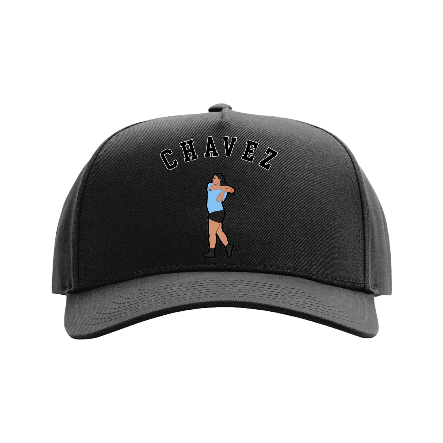 Full Fabric Five-Panel Champ Cap — Shirsey Arch in Black