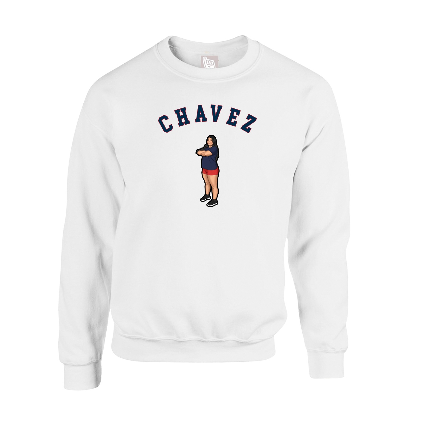 Fleece Crew — Shirsey Arch in White