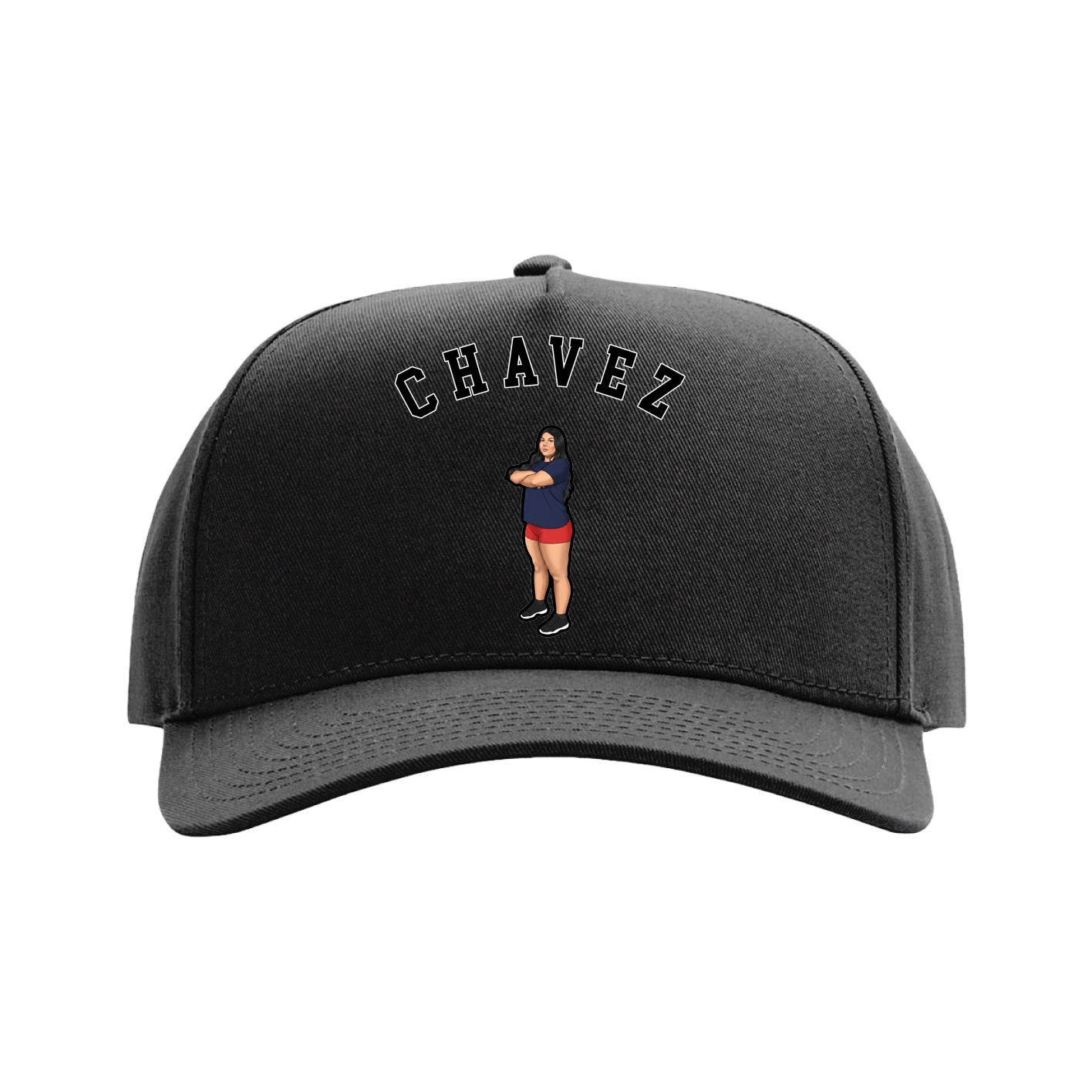 Full Fabric Five-Panel Champ Cap — Shirsey Arch in Black