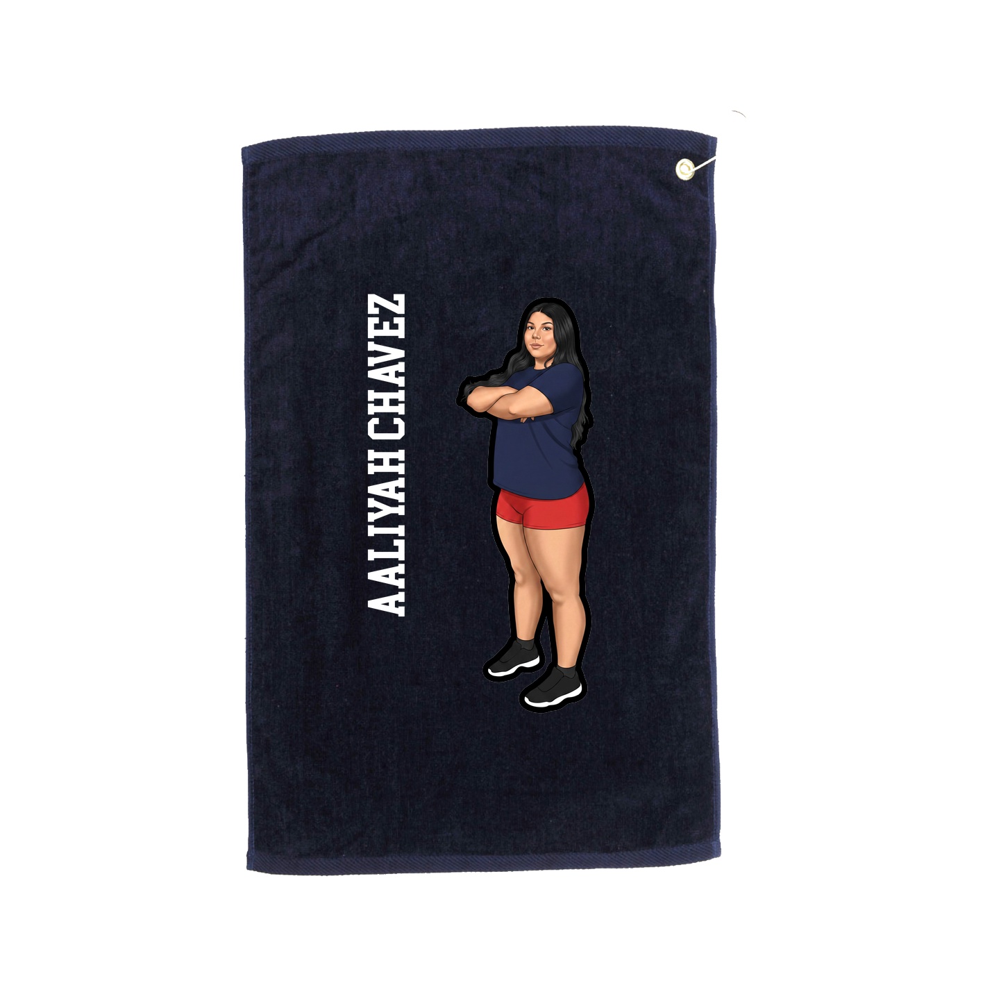 Golf Towel — Name Vertical in Navy