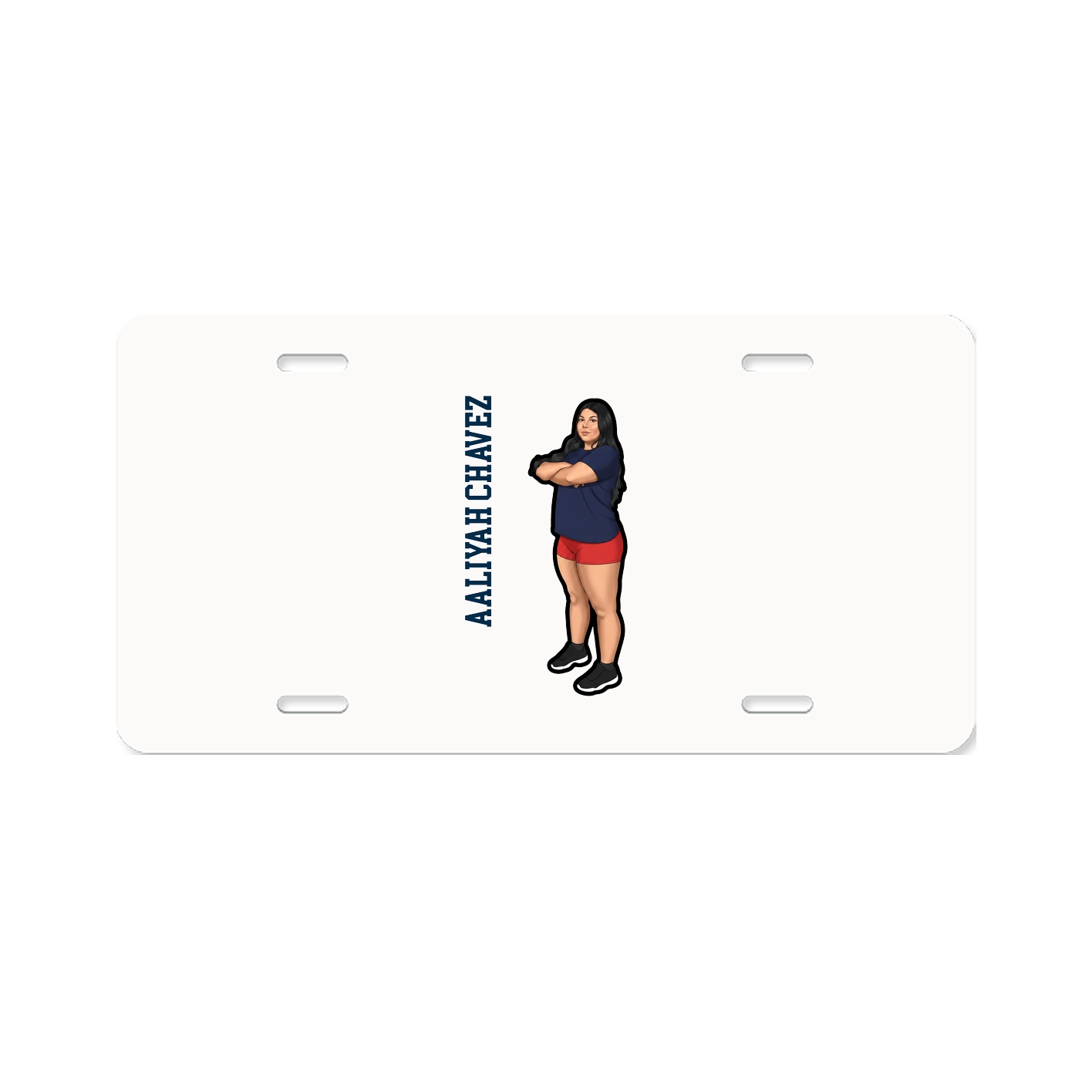 License Plate — Name Vertical in Classic
