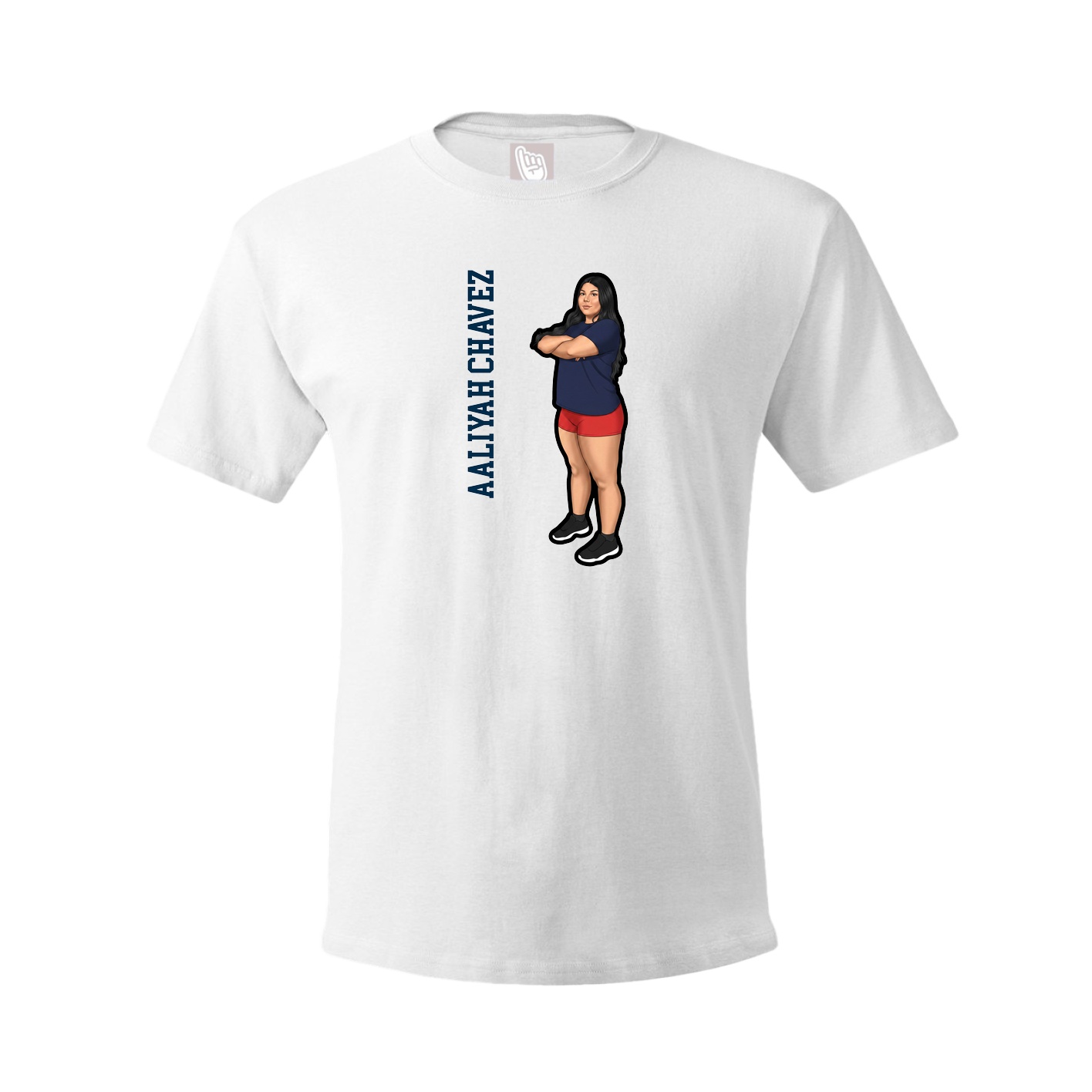 Tee — Name Vertical in White