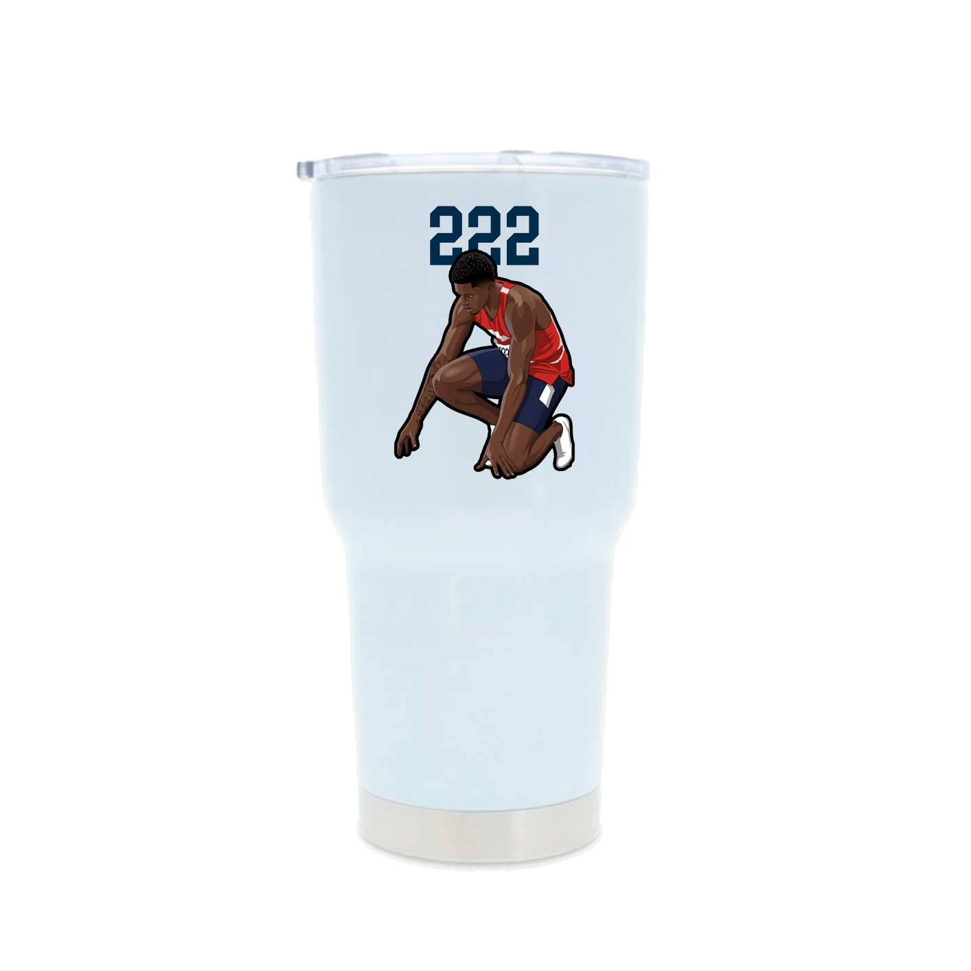 30oz Stainless Steel Tumbler — Number Top in White