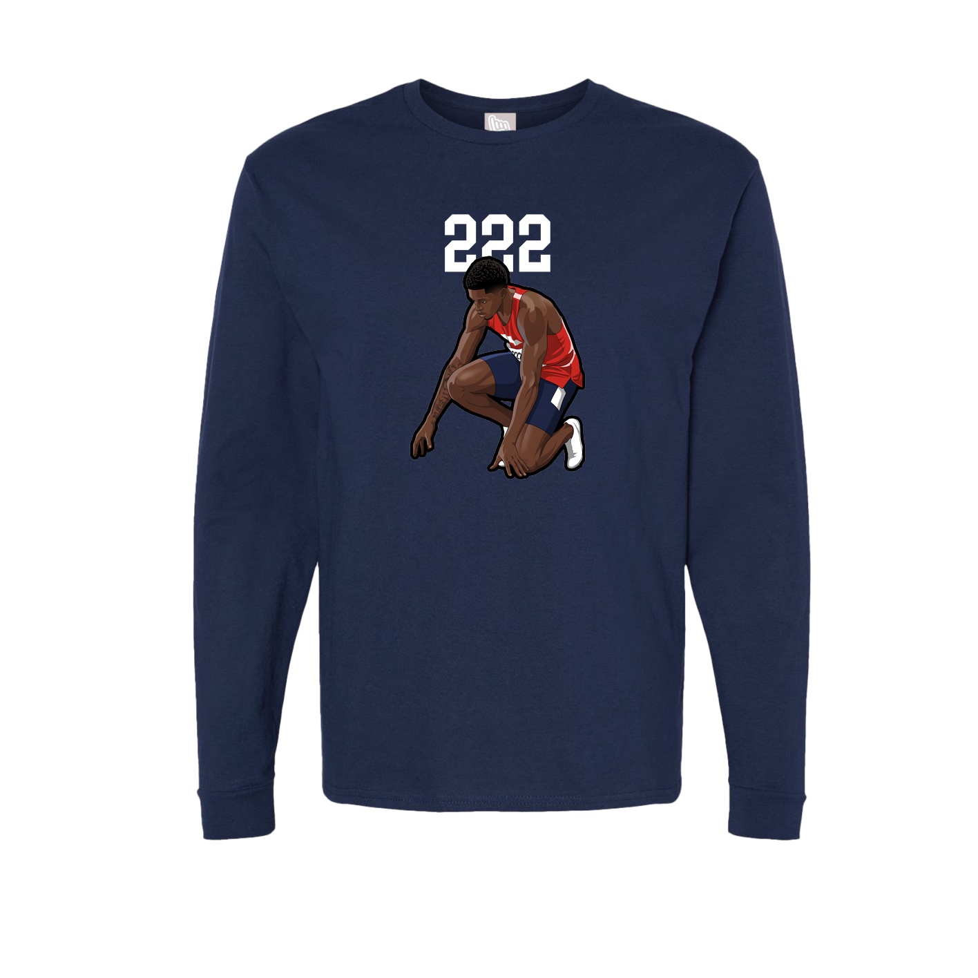 Long Sleeve Tee — Number Top in Navy