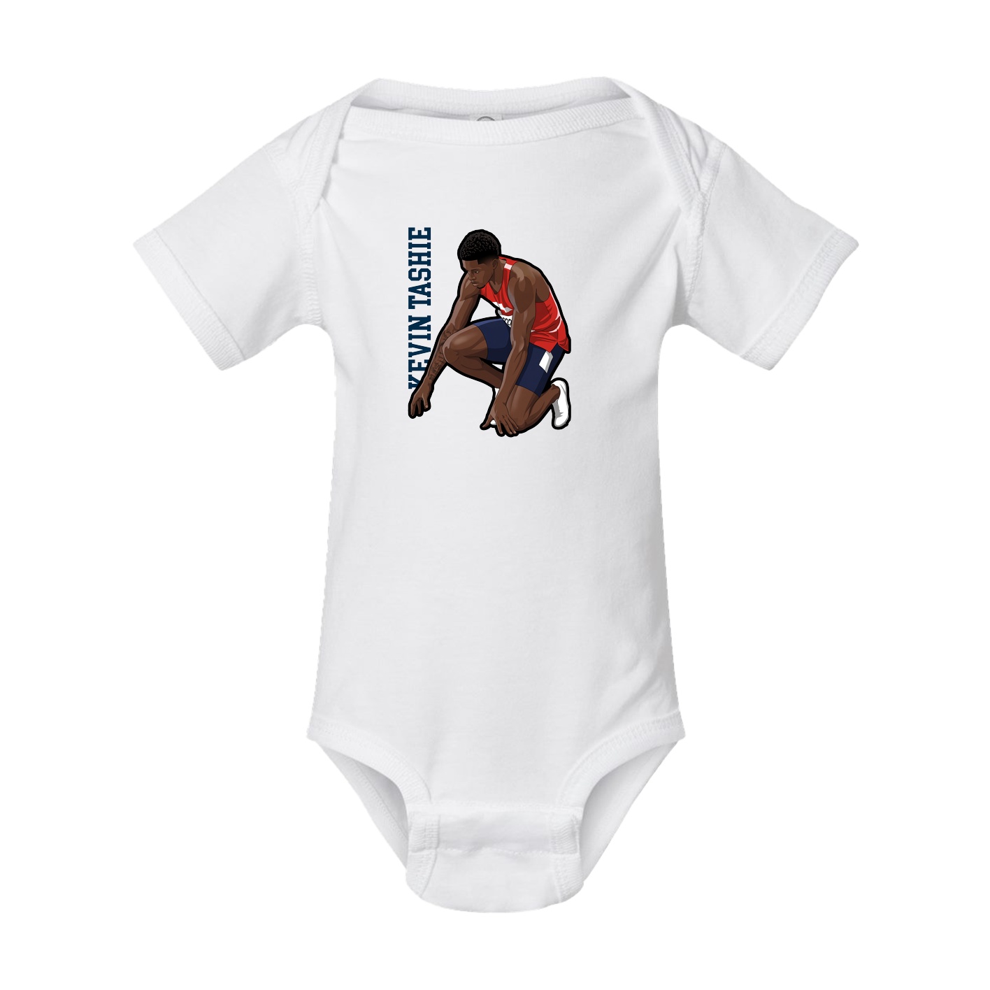 Baby Onesie — Name Vertical in White