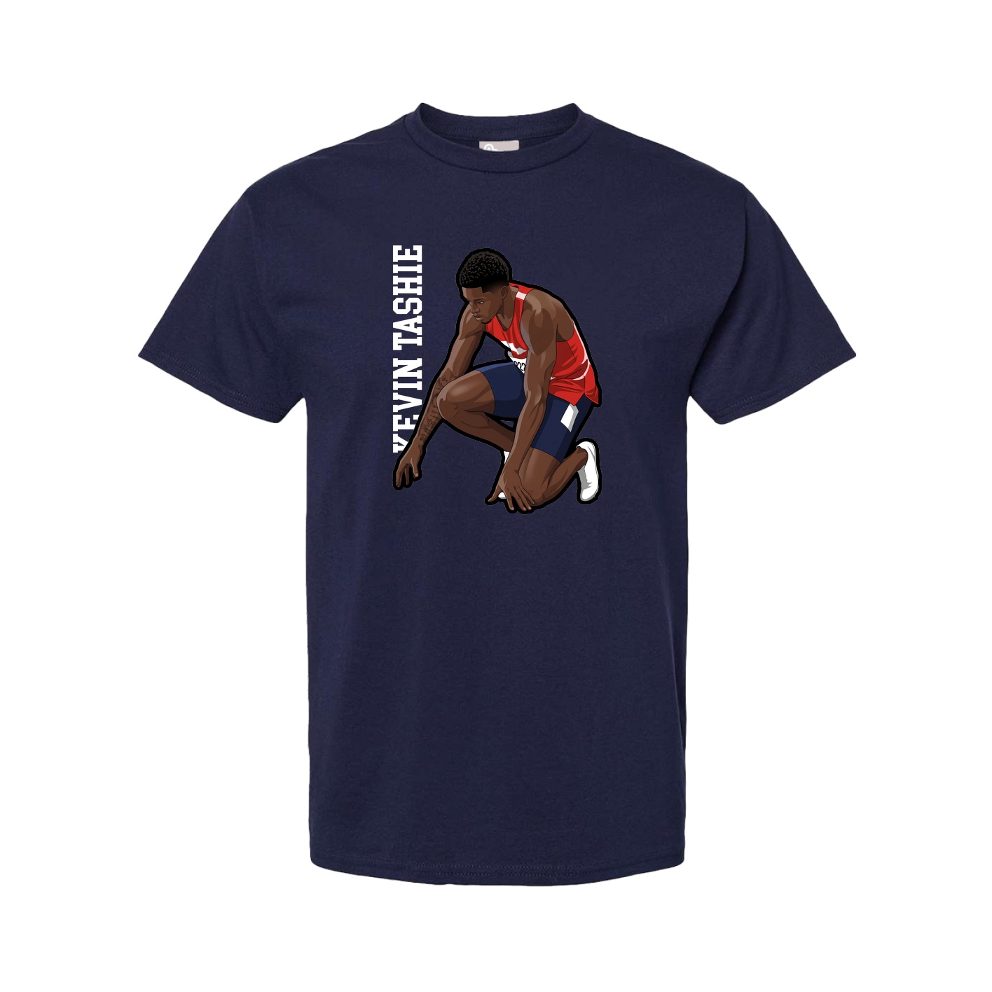 Youth Tee — Name Vertical in Navy