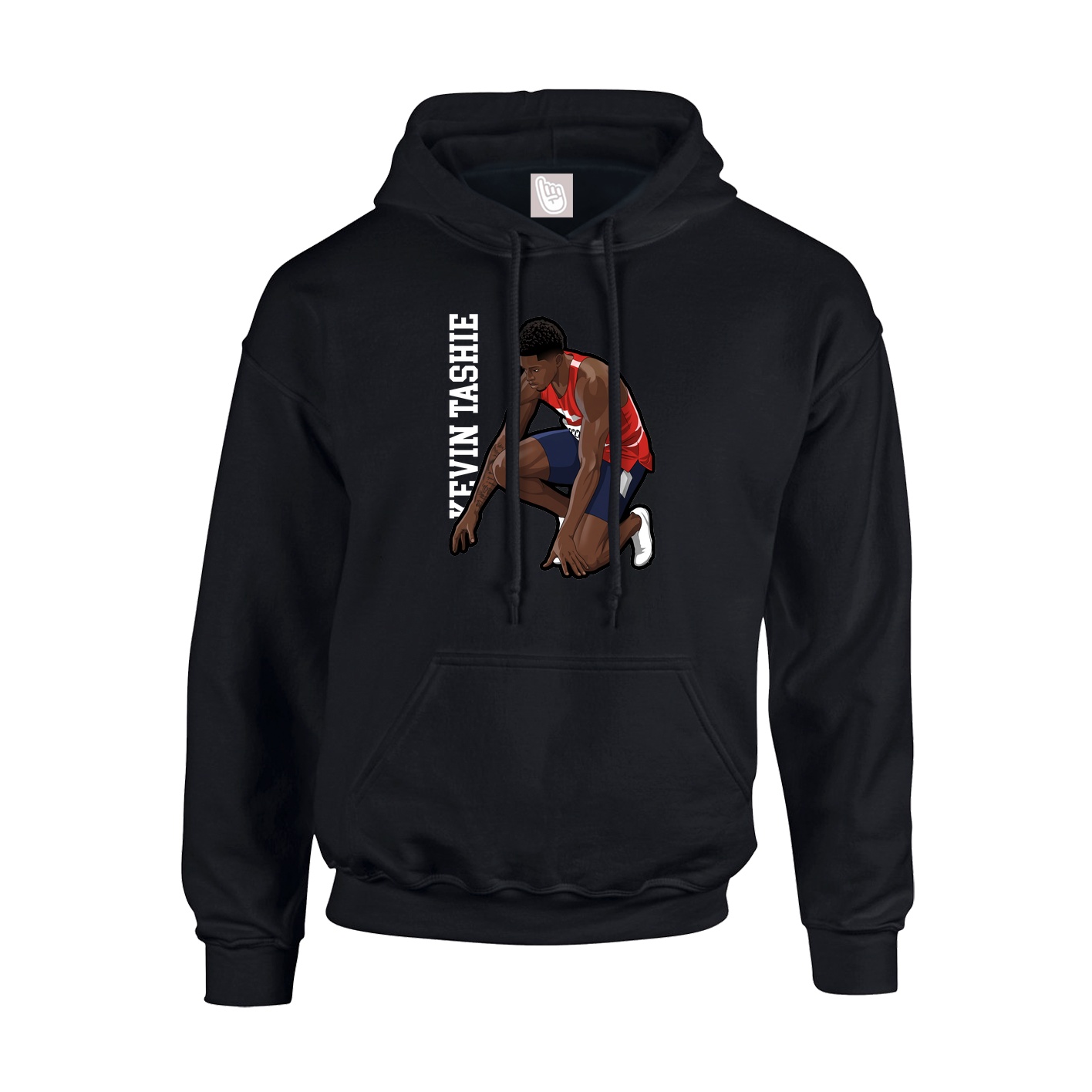 Youth Hoodie — Name Vertical in Black