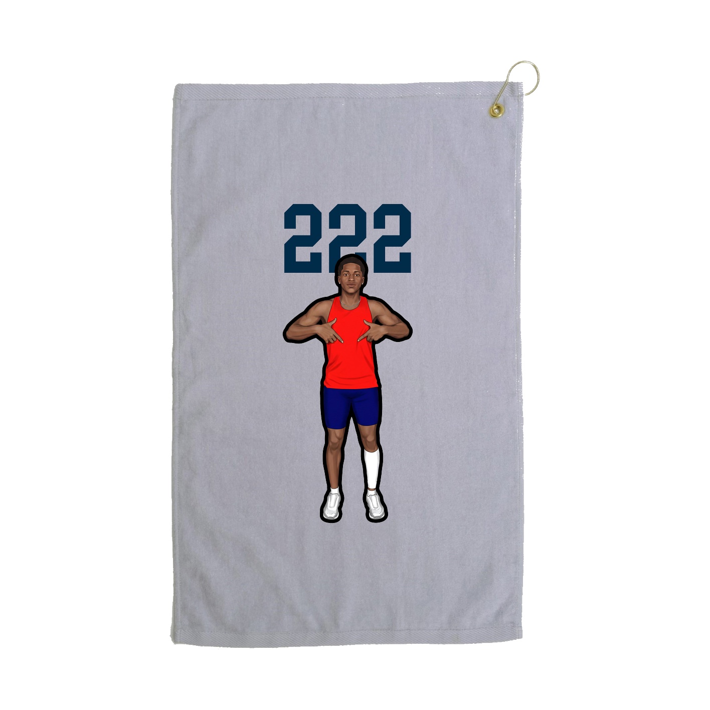 Golf Towel — Number Top in Grey