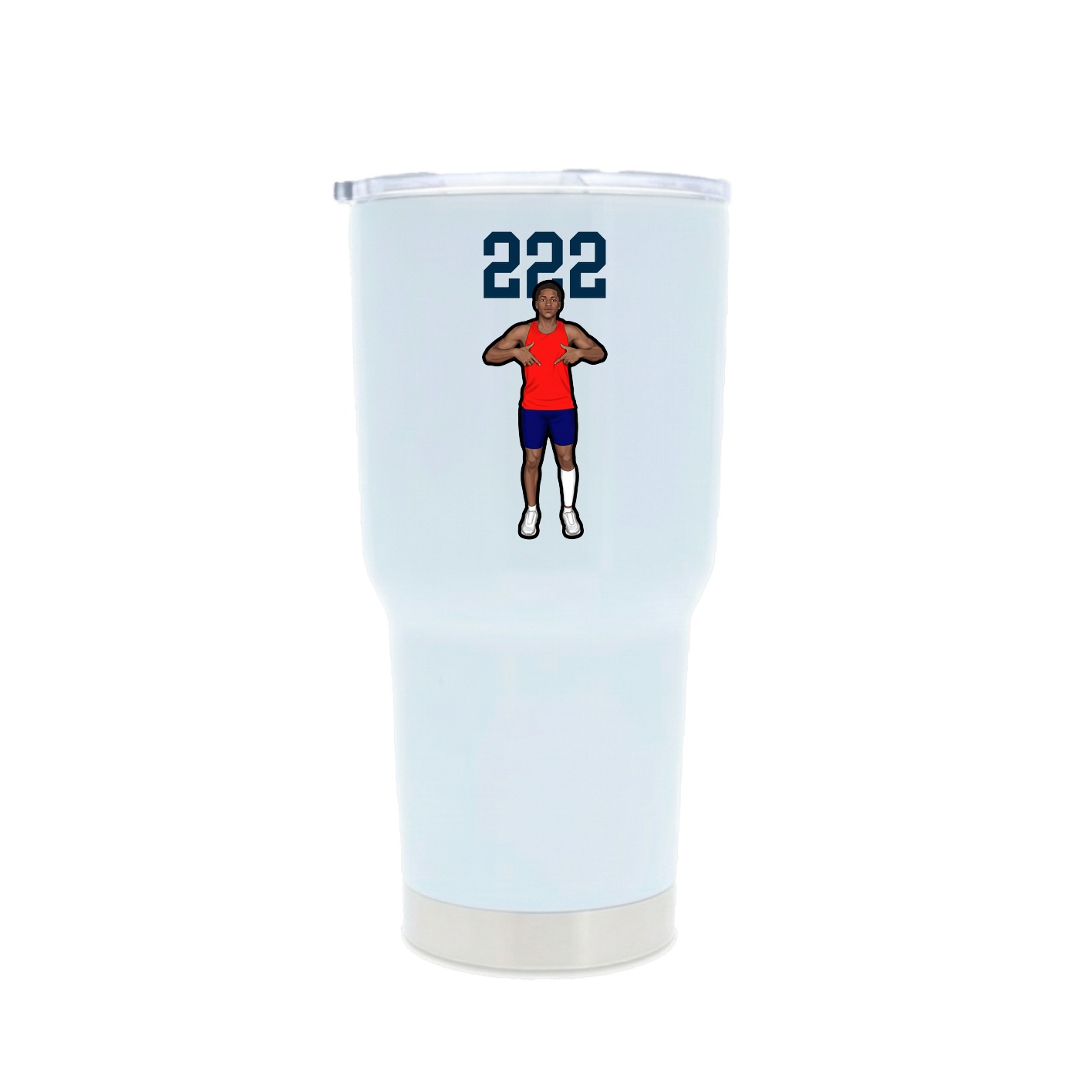 30oz Stainless Steel Tumbler — Number Top in White