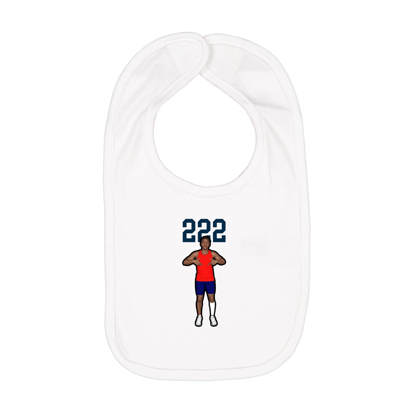 Infant Bib — Number Top in White