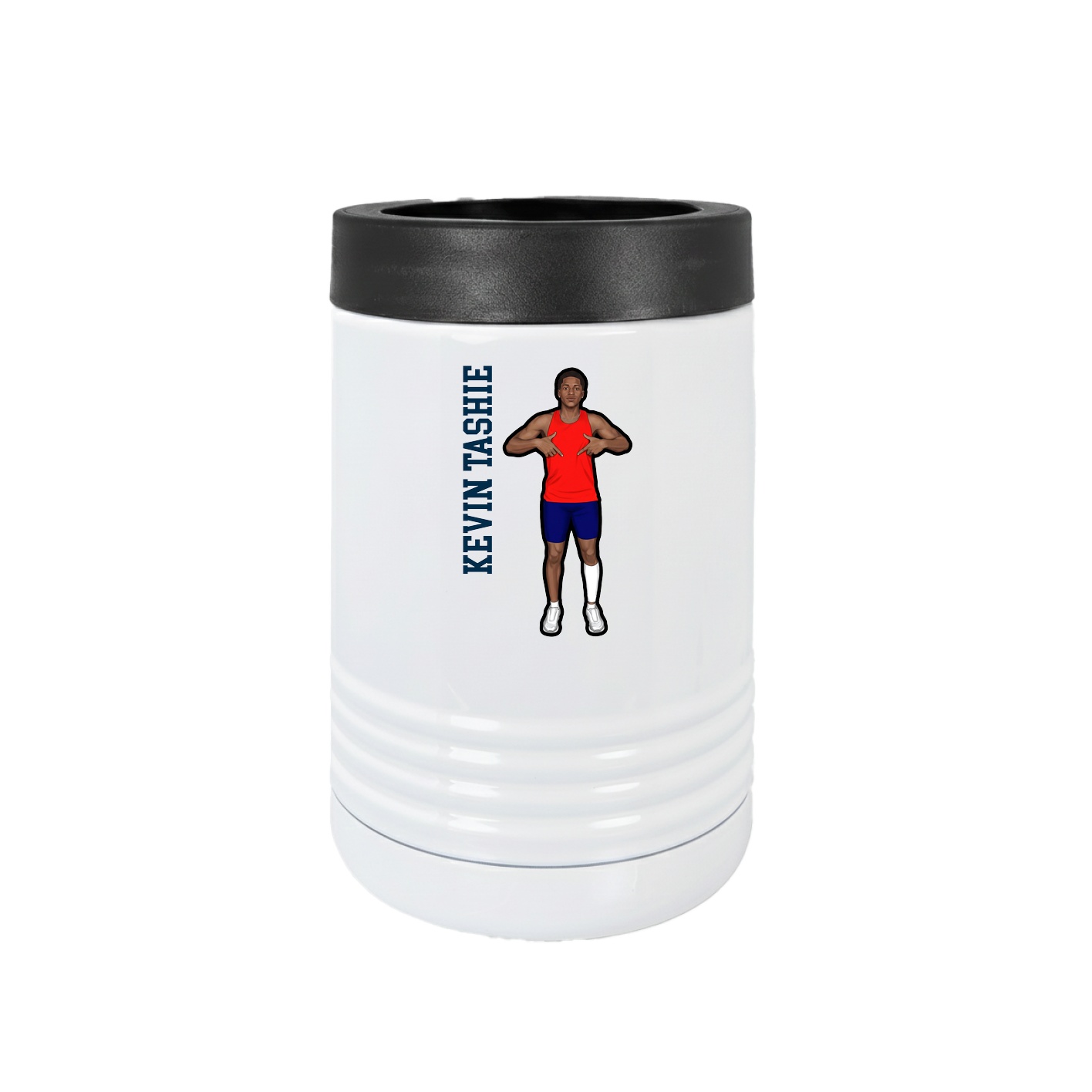 Beverage Holder — Name Vertical in White