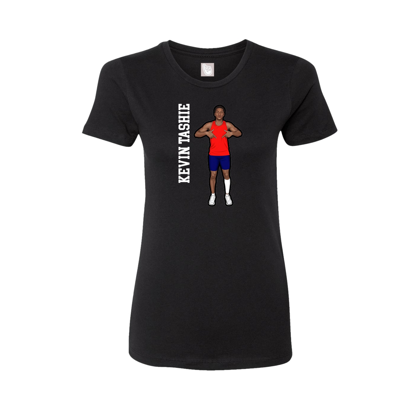 Womens Tee — Name Vertical in Black
