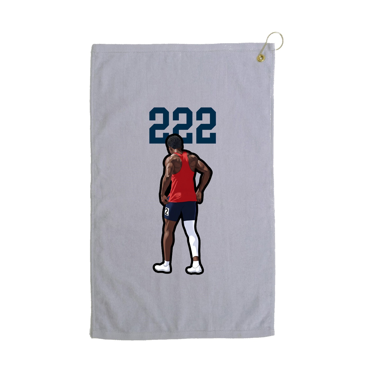 Golf Towel — Number Top in Grey