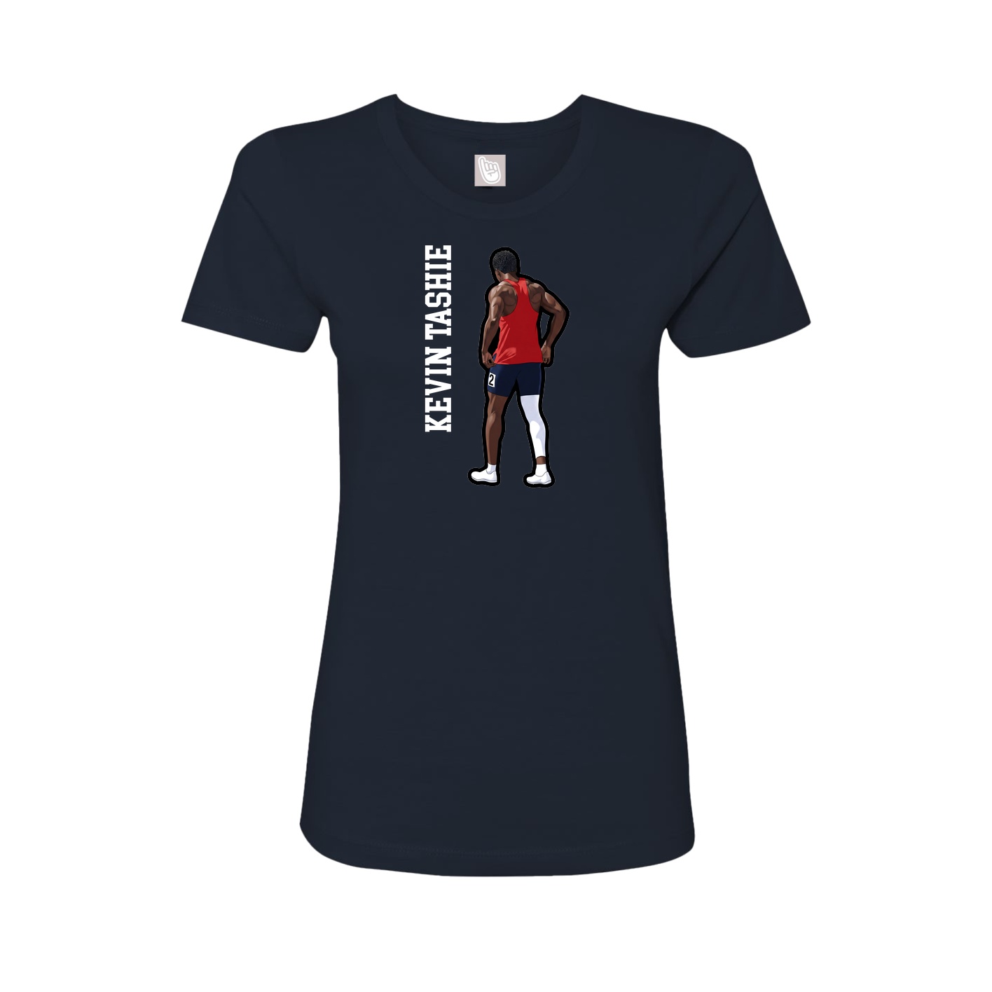 Womens Tee — Name Vertical in Navy