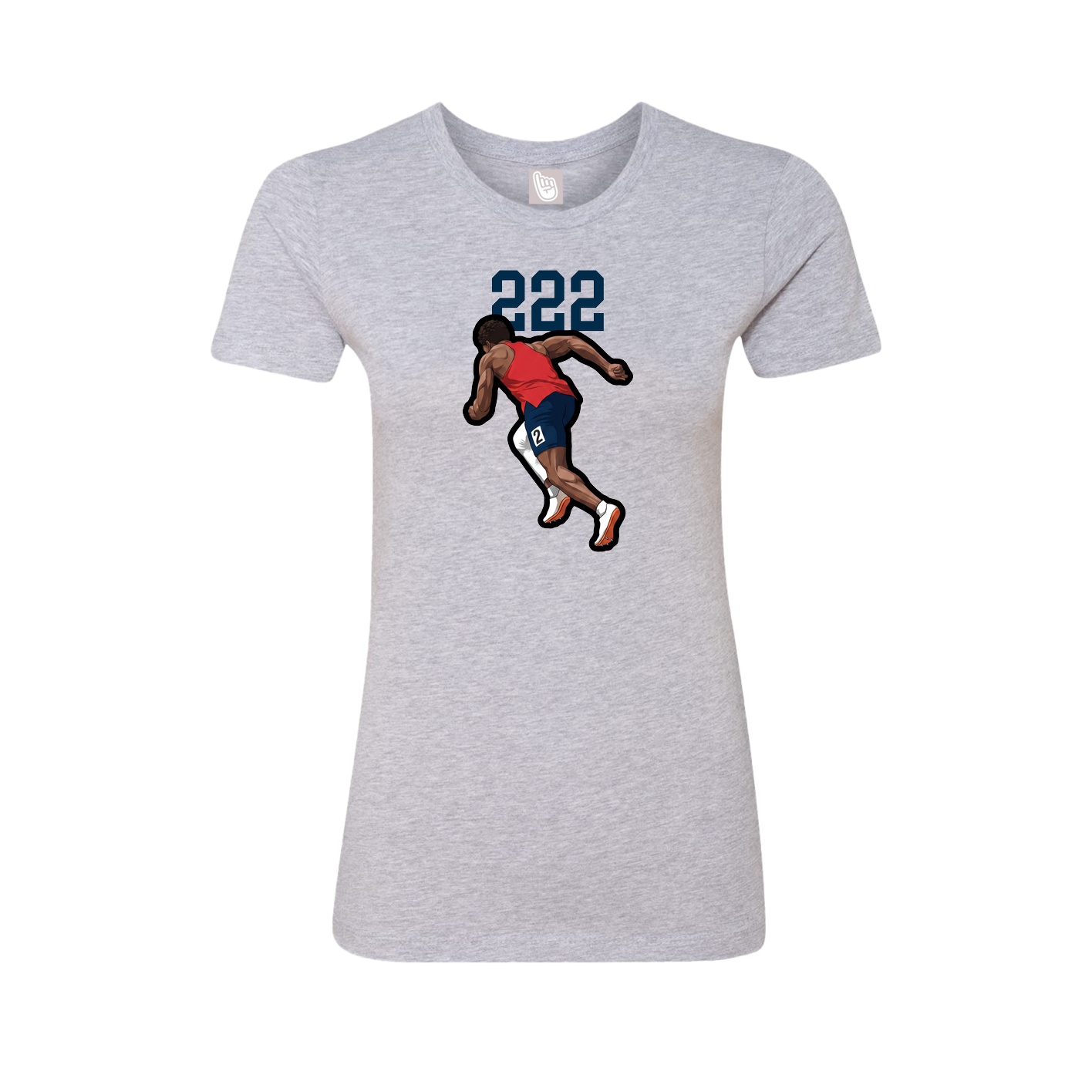 Fitted Women's Tee — Number Top in Grey