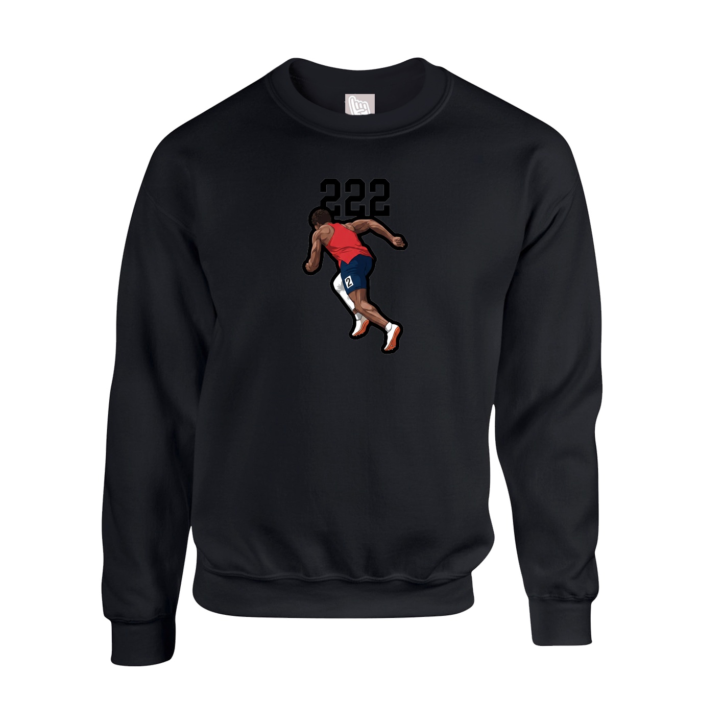 Fleece Crew — Number Top in Black