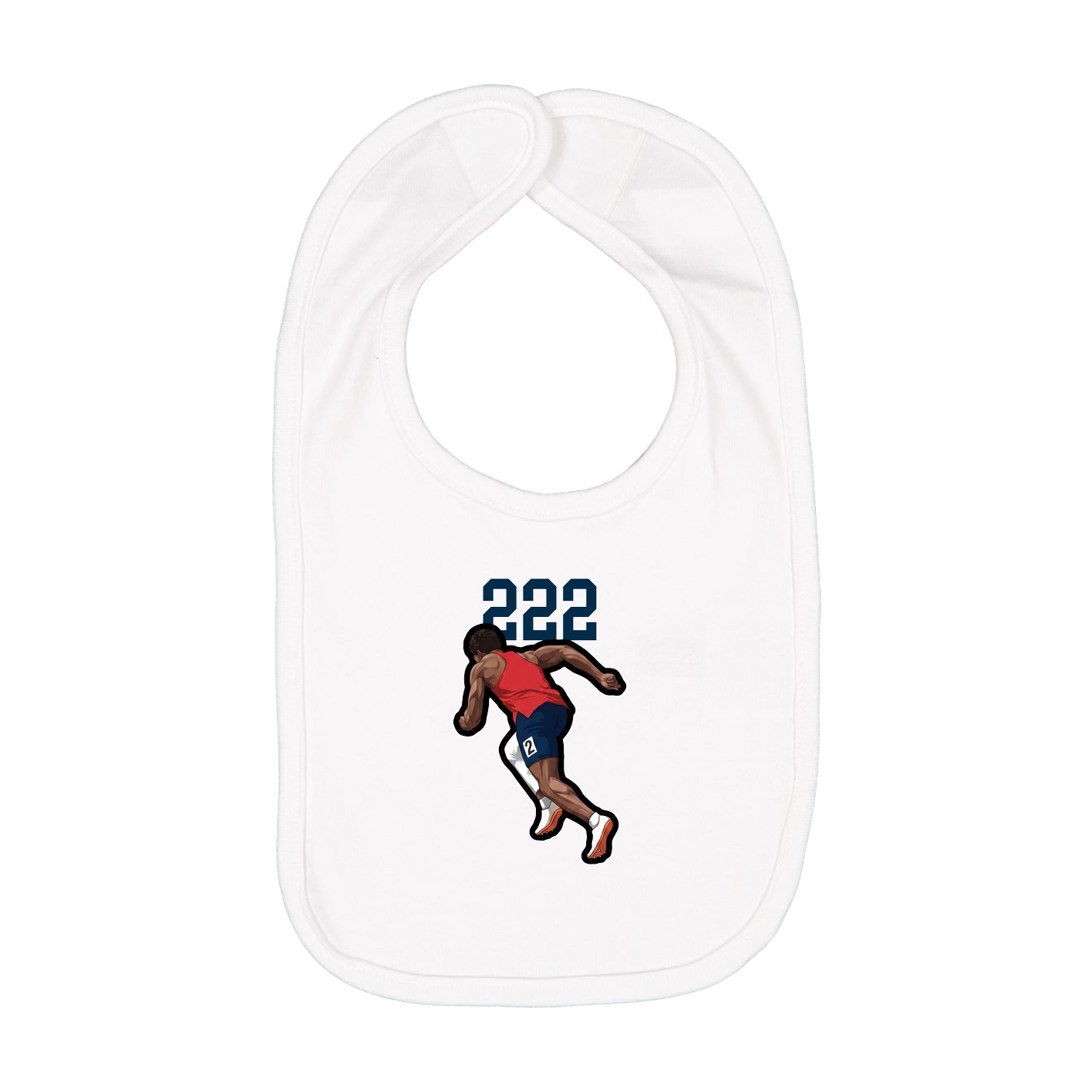 Infant Bib — Number Top in White