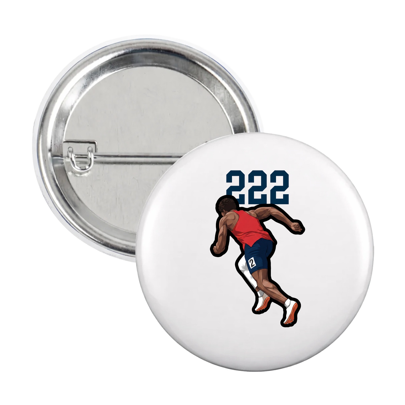 Game Day Button — Number Top in White