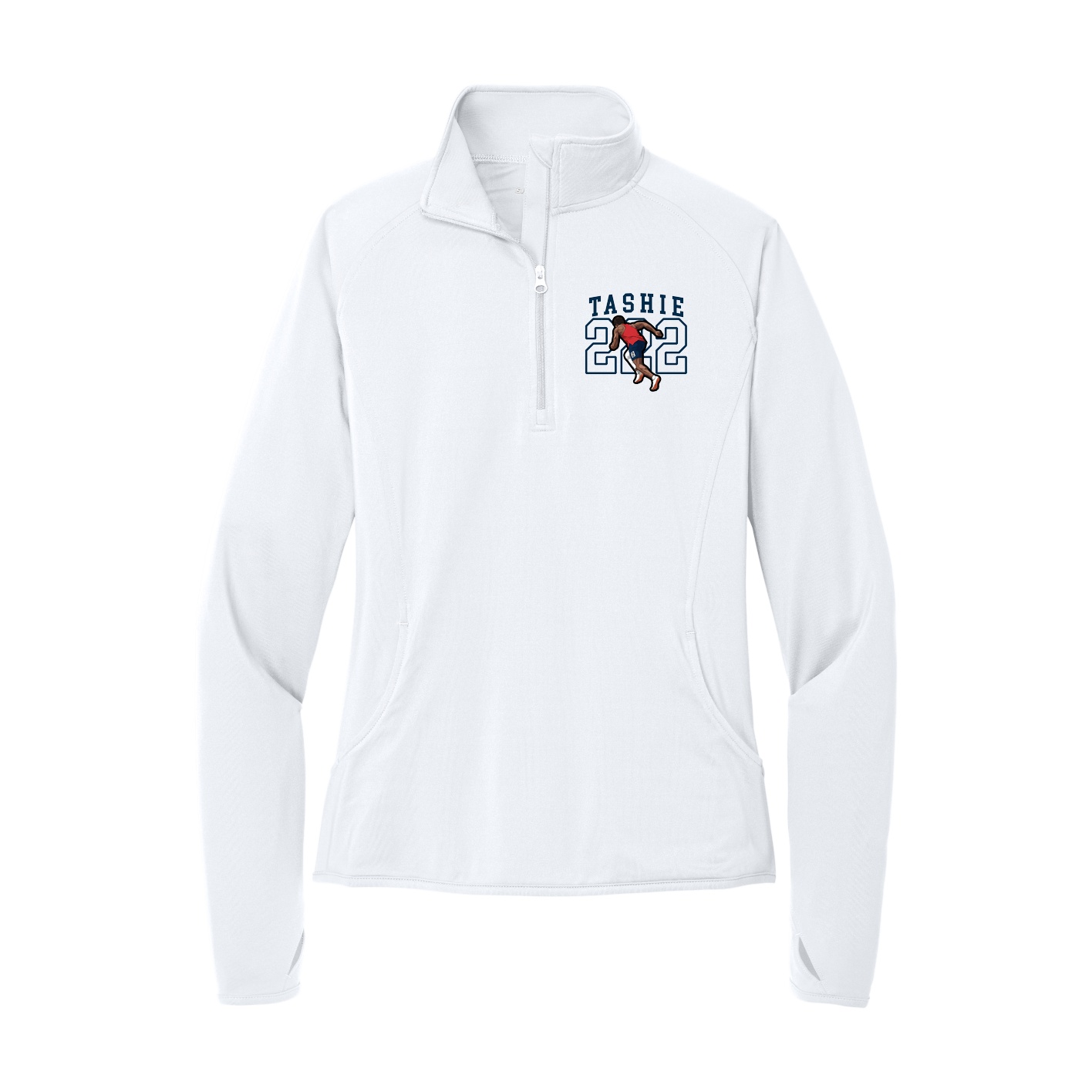 Women's Q-Zip Pullover — Shirsey in White