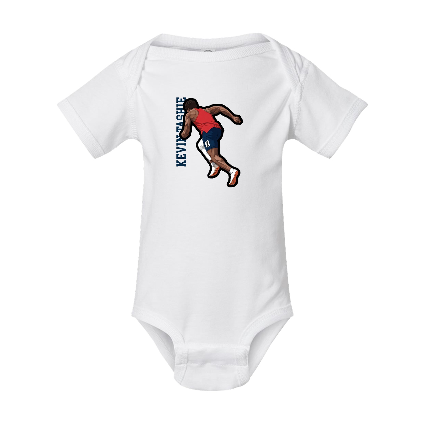 Baby Onesie — Name Vertical in White