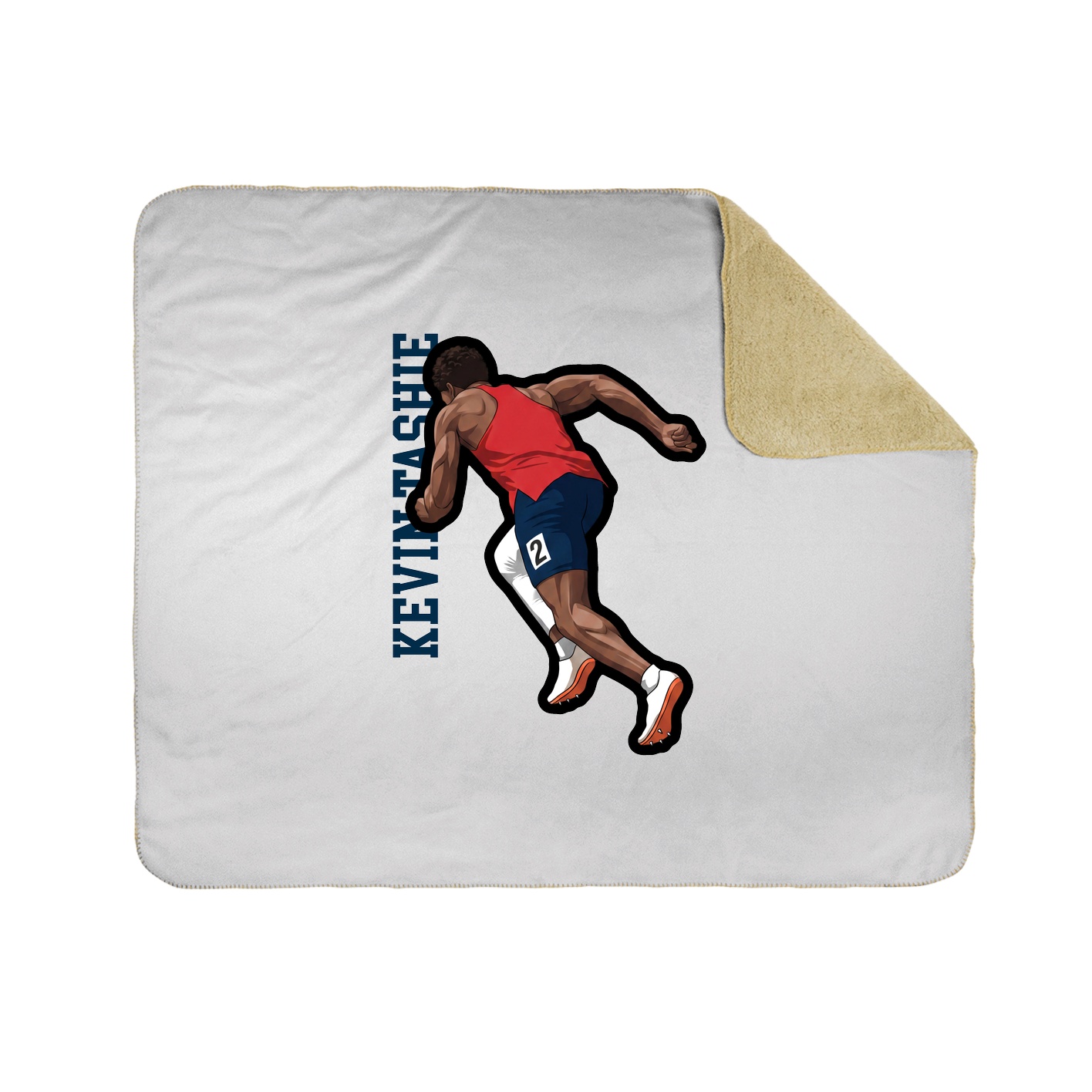 Throw Blanket — Name Vertical in White